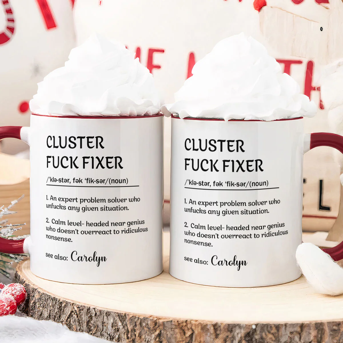 Funny Cup - Gifts For Boss, Coworkers - Cluster F*ck Fixer - Custom Name - Personalized Accent Mug - Image 5