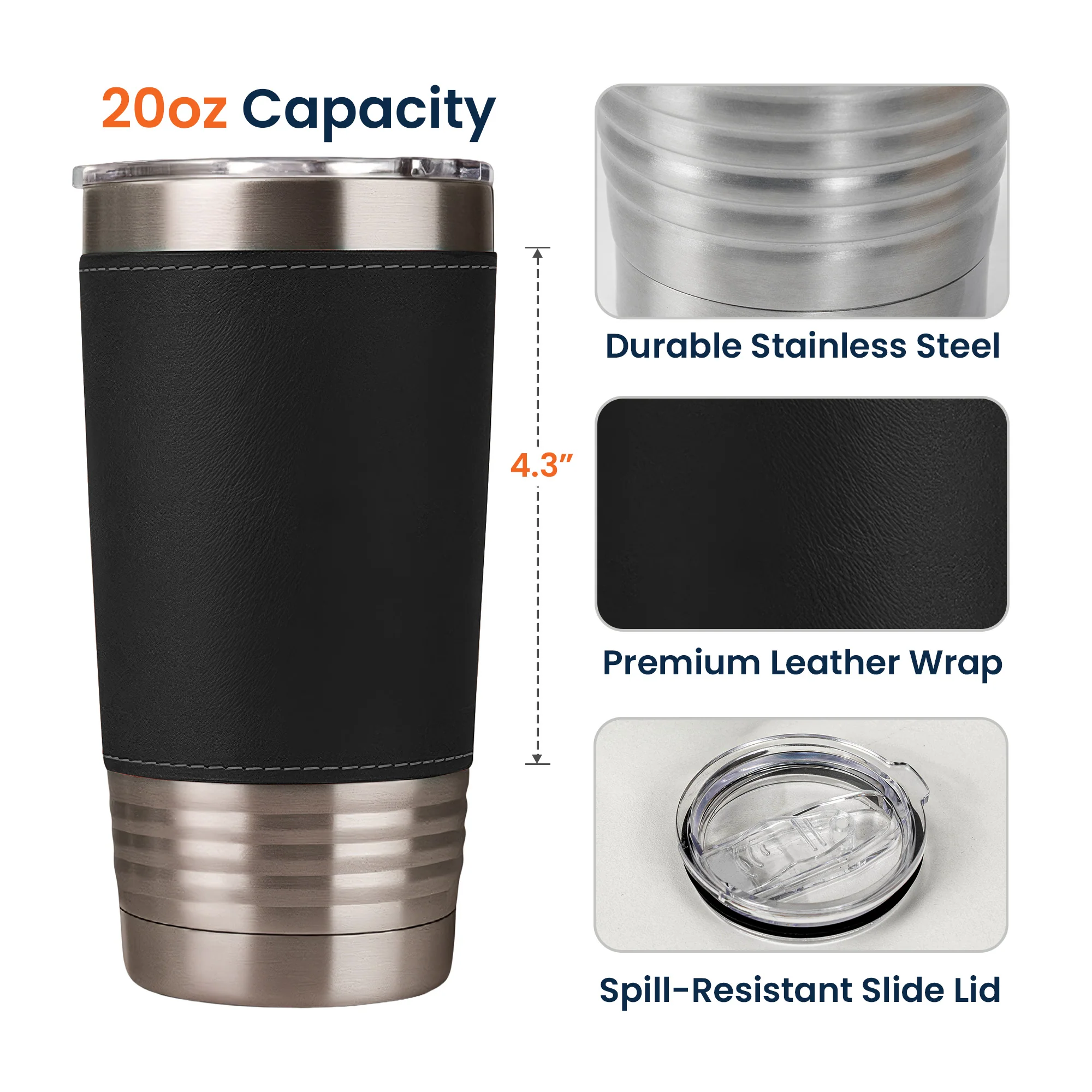 Funny Cup - Old Age Birthday Gifts For Parents, Grandma, Grandpa - Personalized 20oz Leather Wrapped Tumbler - Image 6