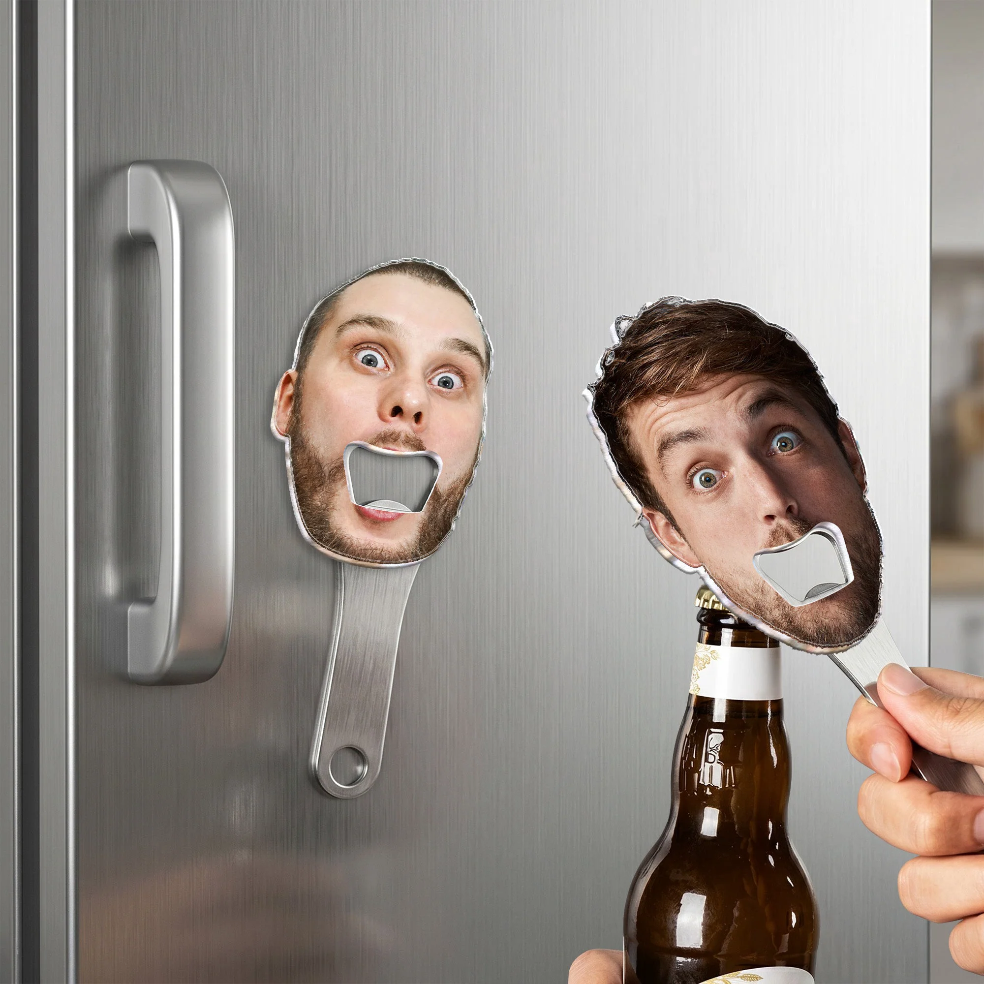 Funny Custom Face Photo Decor Bar Party With Magnet - Wedding, Bachelor - Personalized Bottle Opener - Image 4
