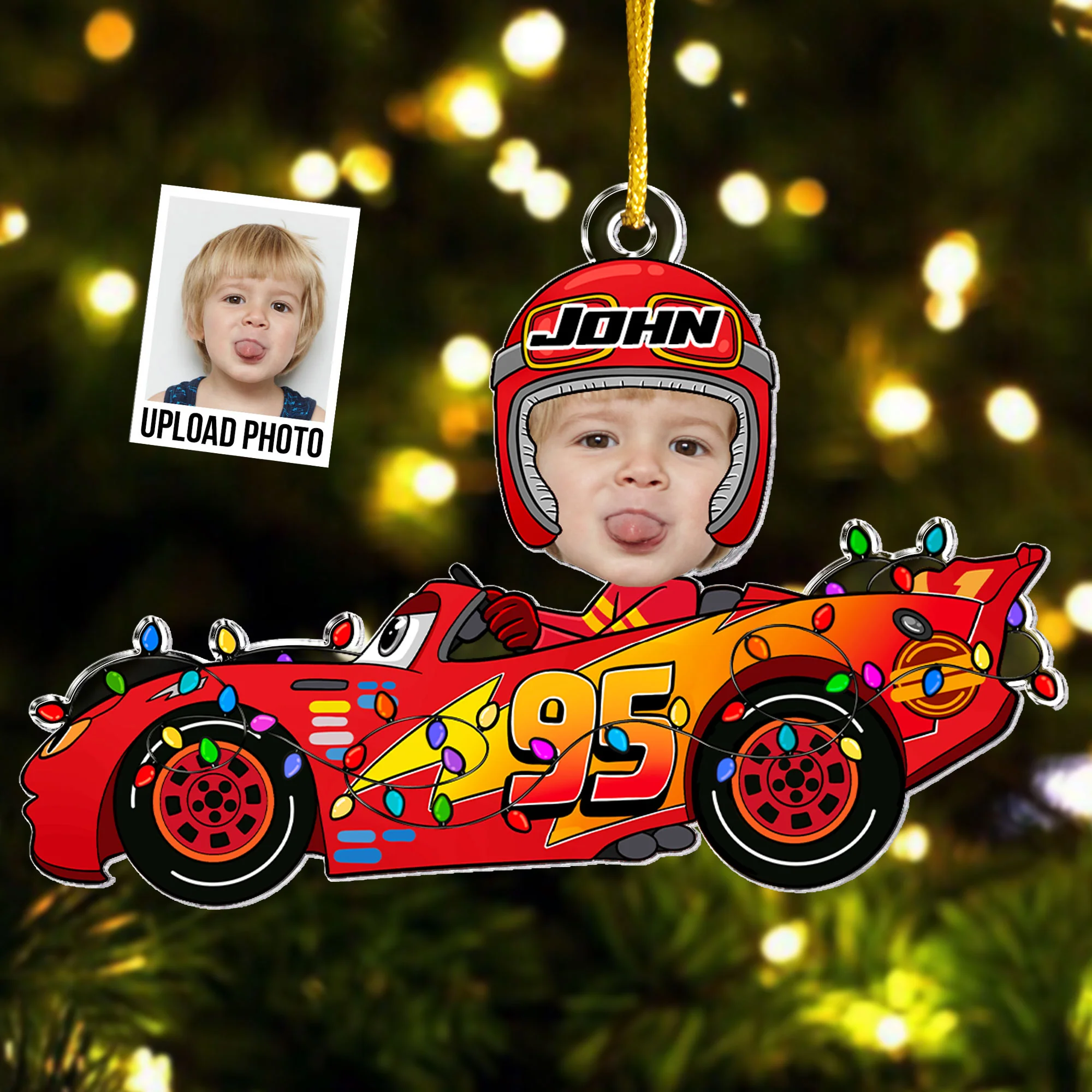 Funny Custom Kid Face Car Toys - Personalized Acrylic Photo Ornament - Image 3