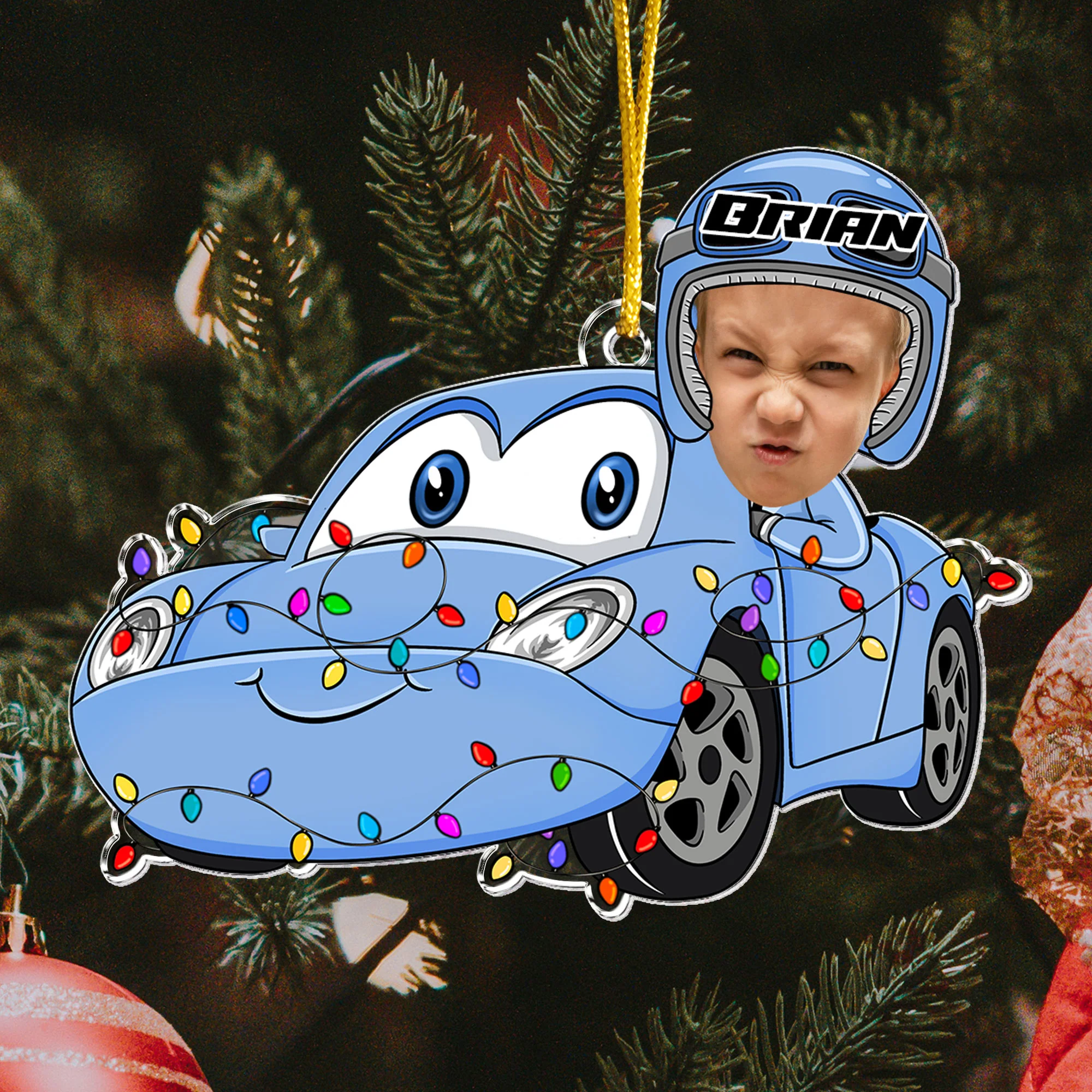 Funny Custom Kid Face Car Toys - Personalized Acrylic Photo Ornament - Image 5