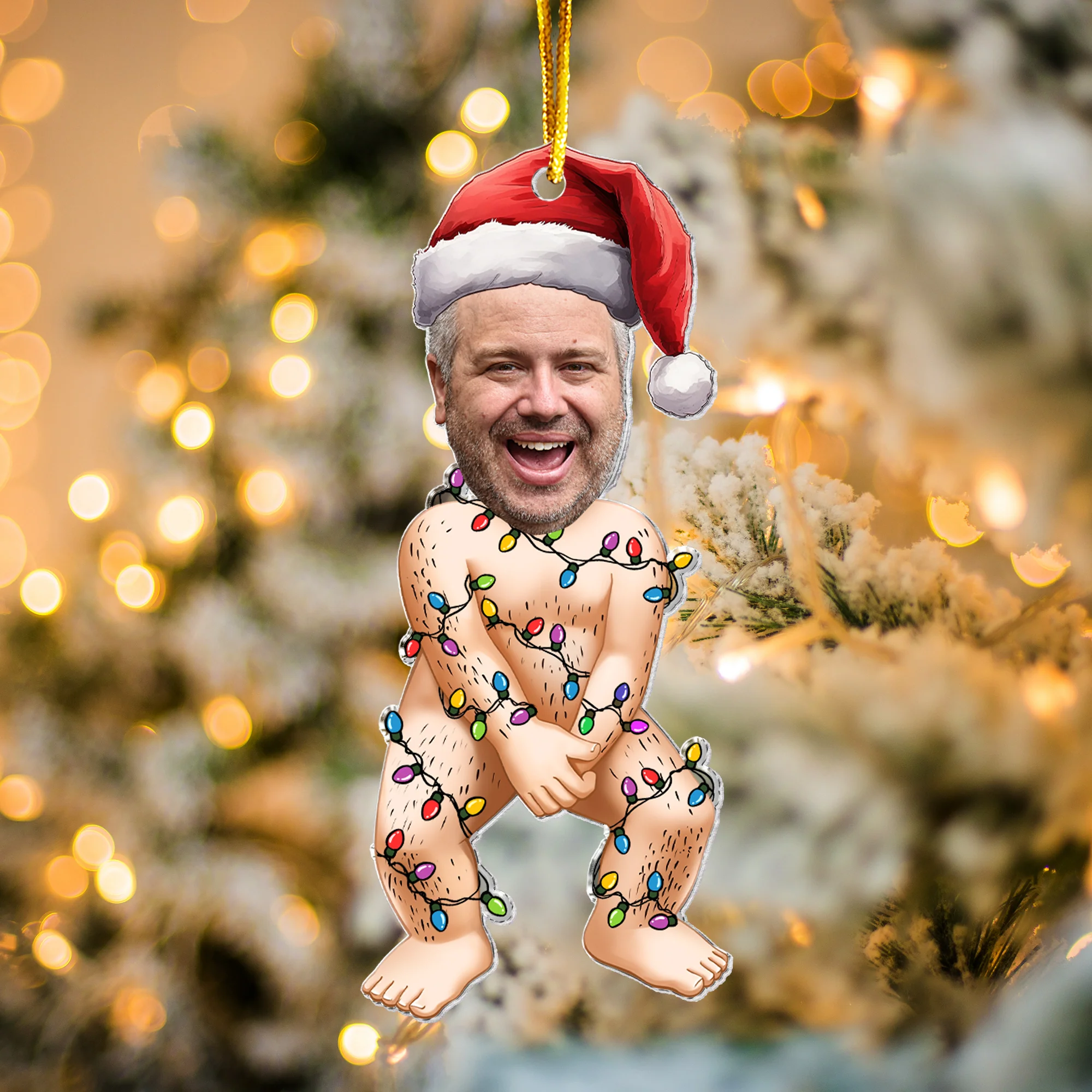 Funny Custom Photo Christmas Led Lights - Personalized Acrylic Photo Ornament - Image 4