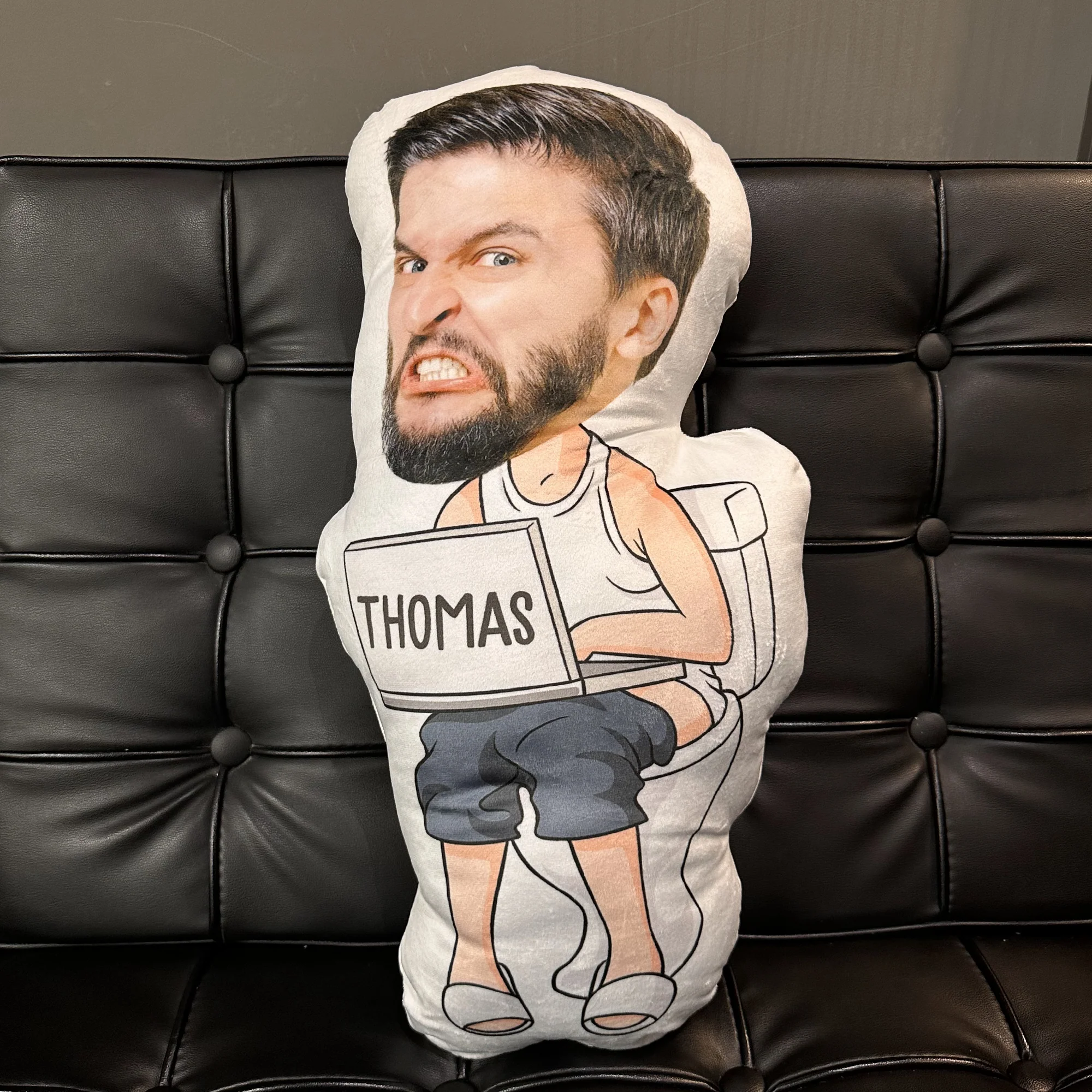 Funny Dad Doing Dad Sh*t Custom Face - Personalized Photo Custom Shaped Pillow - Image 4