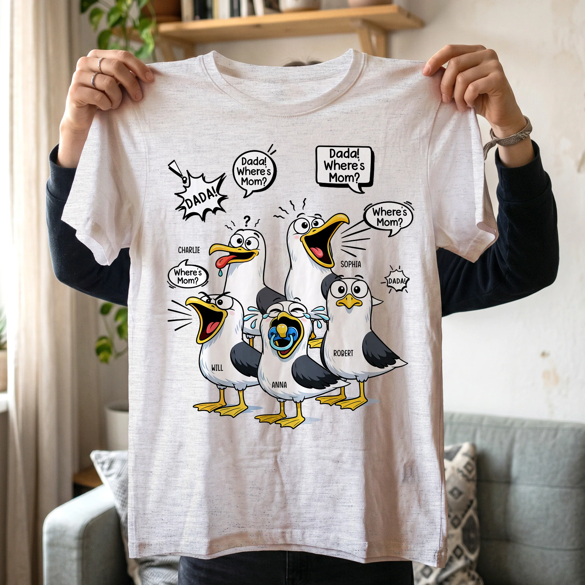 Funny Dad Silly Seagulls - Fun Father's Day Gift - Personalized Shirt - Image 4