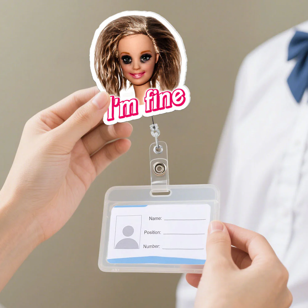 Funny Doll Badge Reel For Nurse, Coworker Gift, Sarcastic - Personalized Acrylic Badge Reel - Image 4