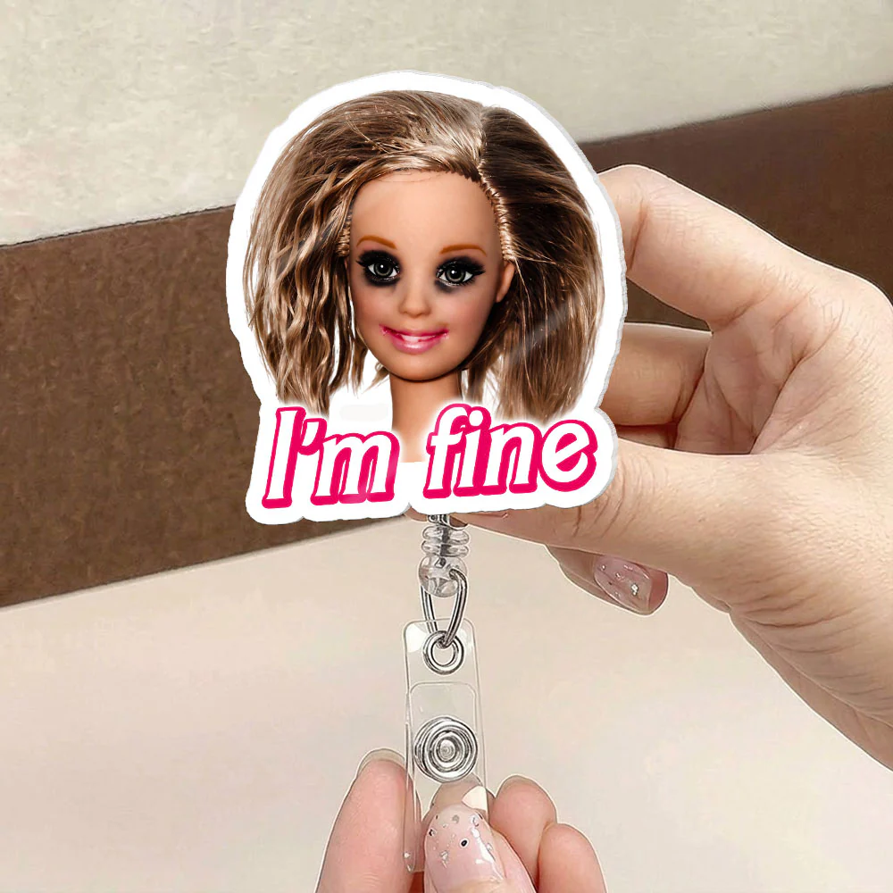 Funny Doll Badge Reel For Nurse, Coworker Gift, Sarcastic - Personalized Acrylic Badge Reel - Image 5