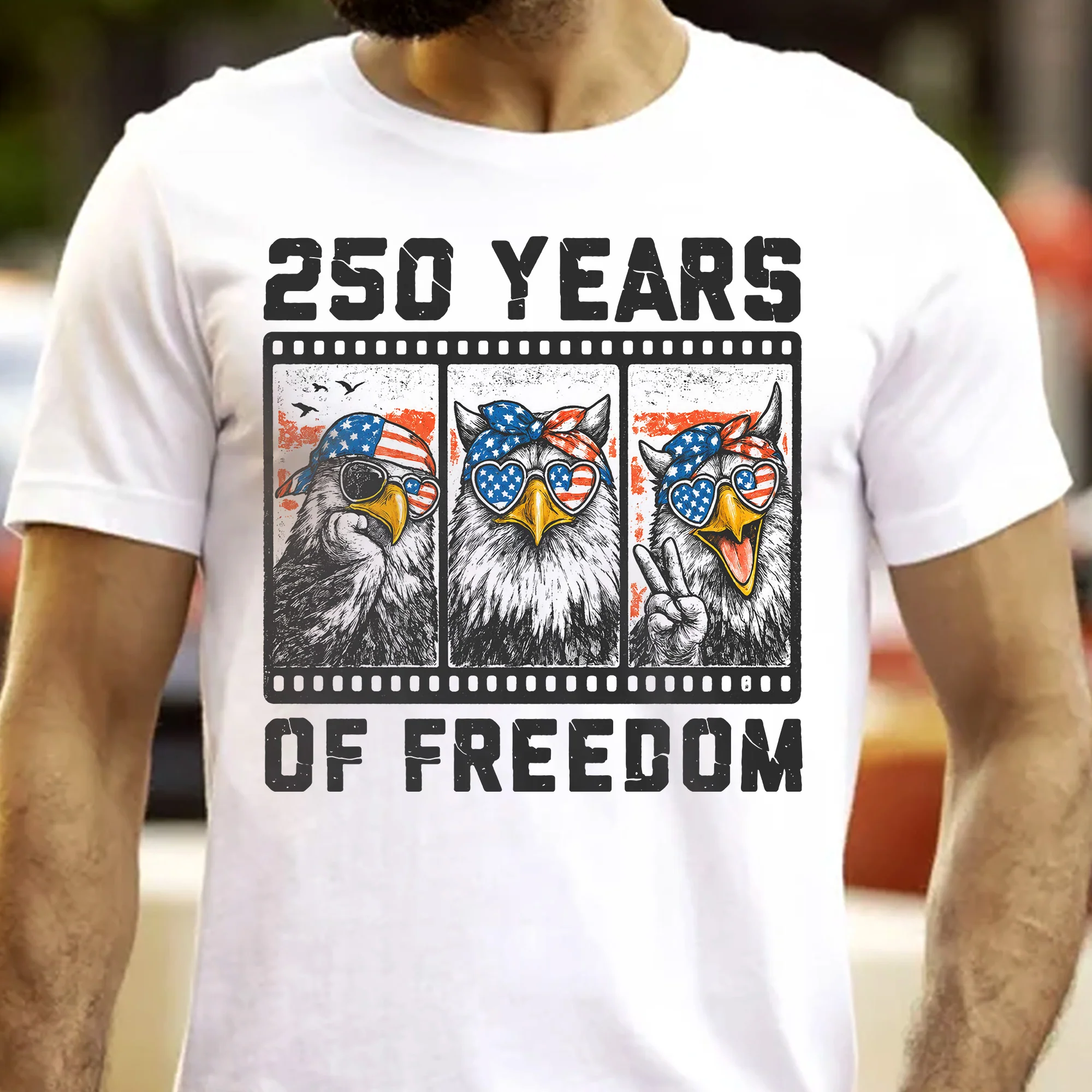 Funny Eagel 250 Years Happy -  Shirt - Image 2