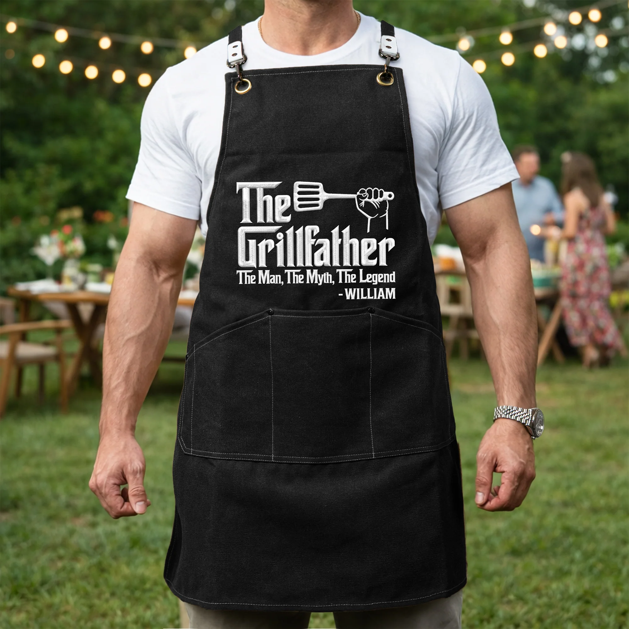 Funny Embroidered Apron For Dad, Anniversary, Father's Day Gifts - Personalized Apron - Image 5