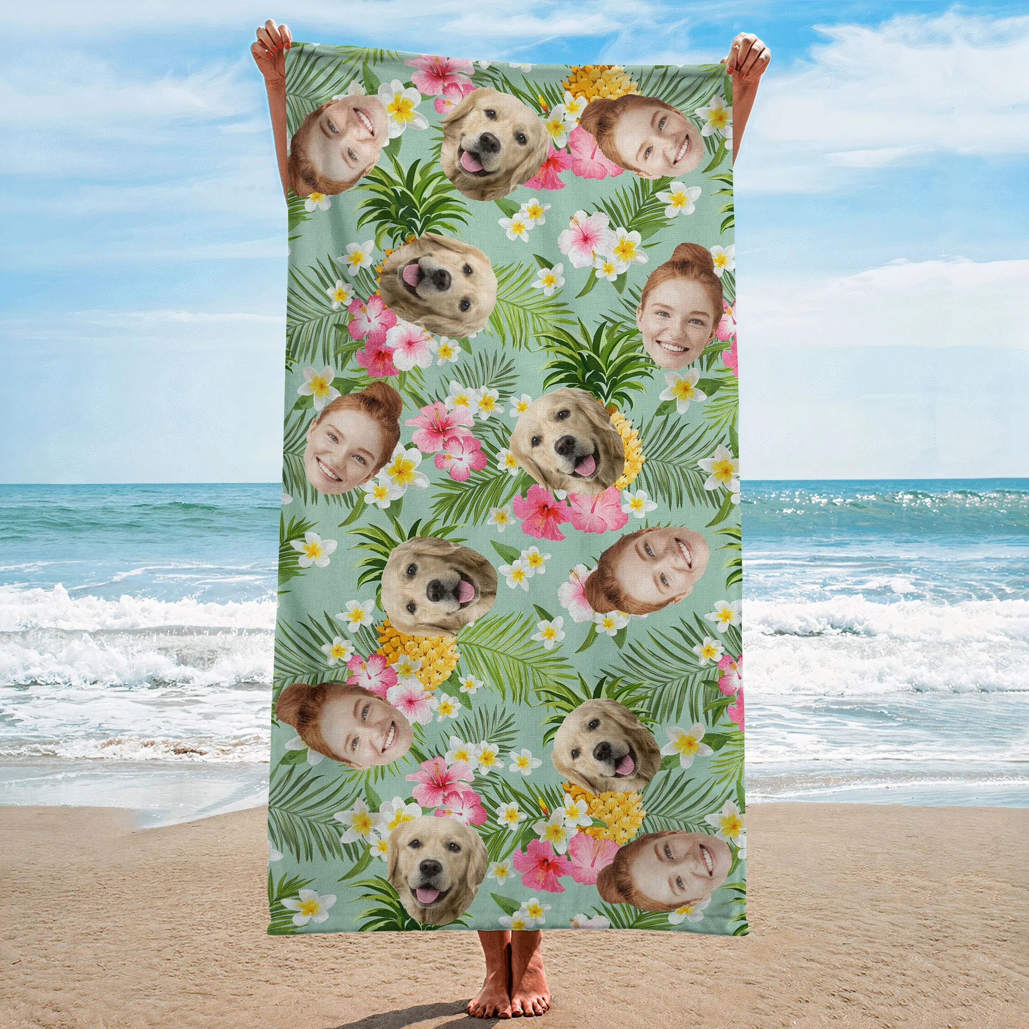 Funny Faces - Personalized Photo Beach Towel - Image 8