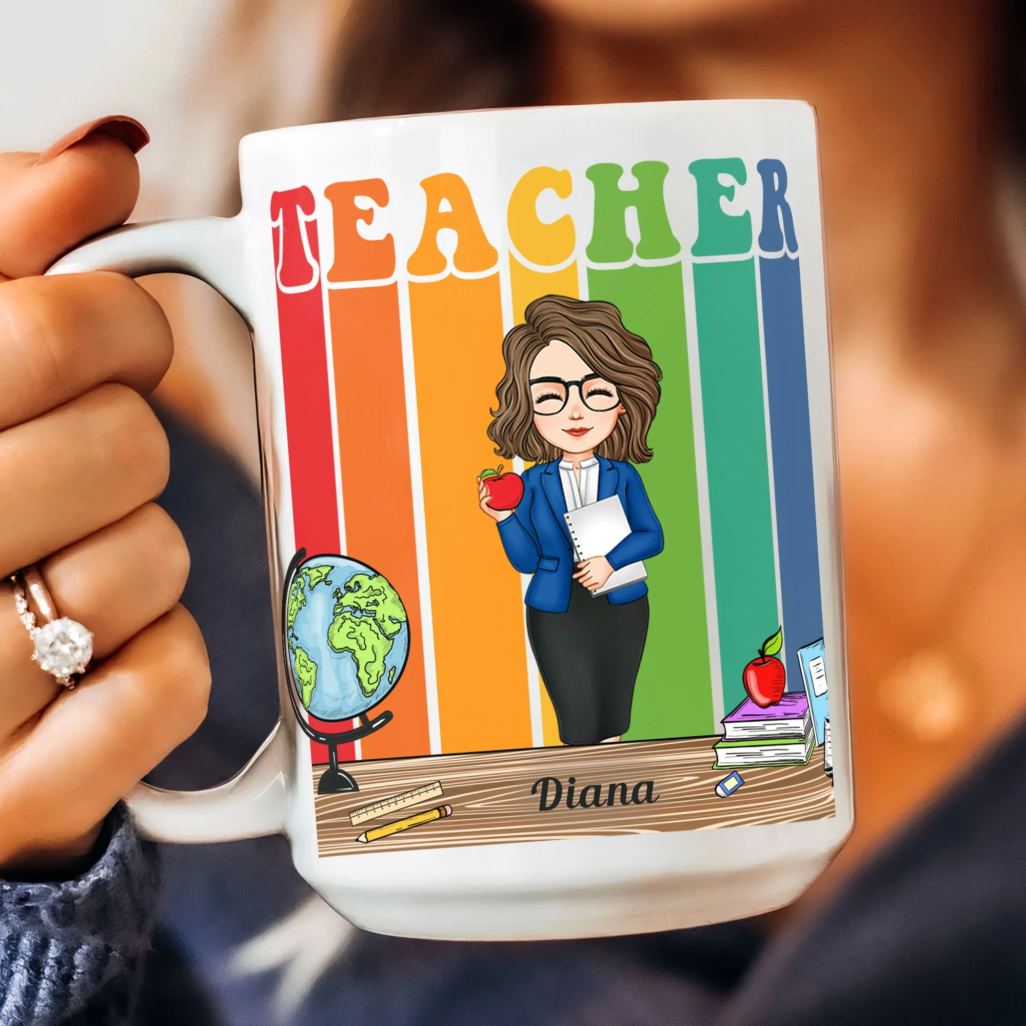 Funny I Became A Teacher For The Money And Fame - Personalized Mug - Image 8