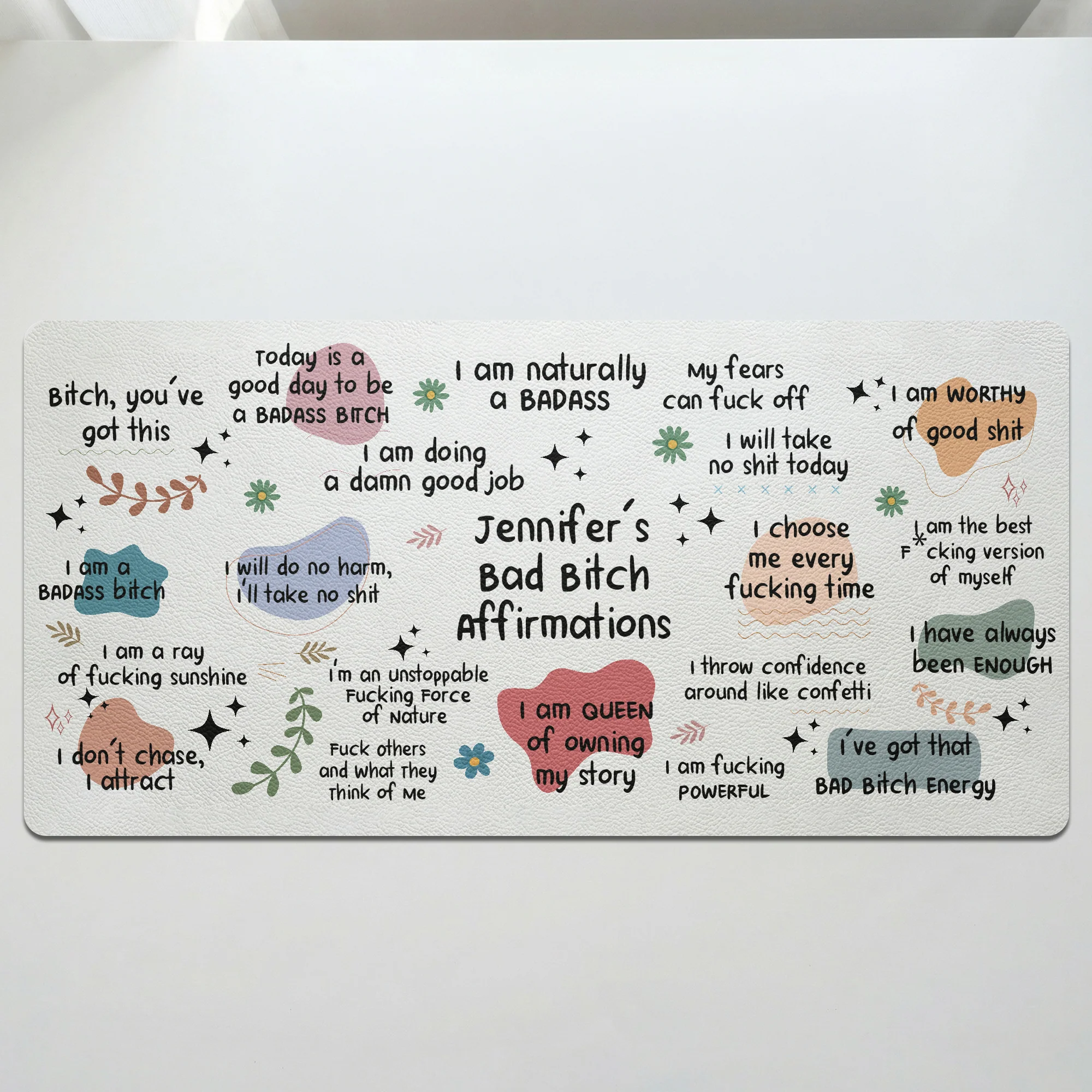 Funny Large Desk Mat - Bad B*Tch Affirmations - For Coworkers, Friends, Self Gift - Personalized Desk Mat - Image 2