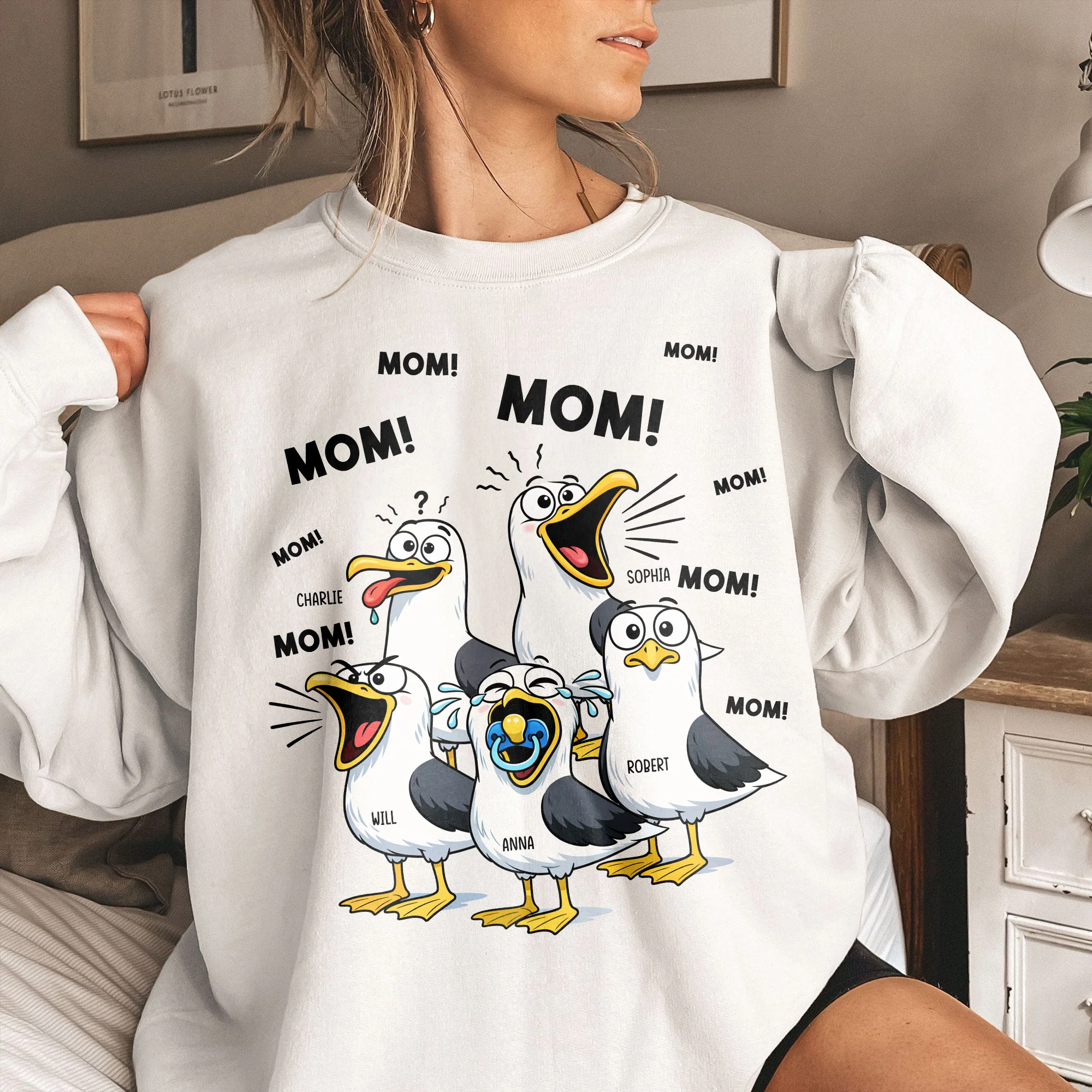 Funny Mommy Shirt - Mom Mom Mom Seagull - Personalized Shirt - Image 6