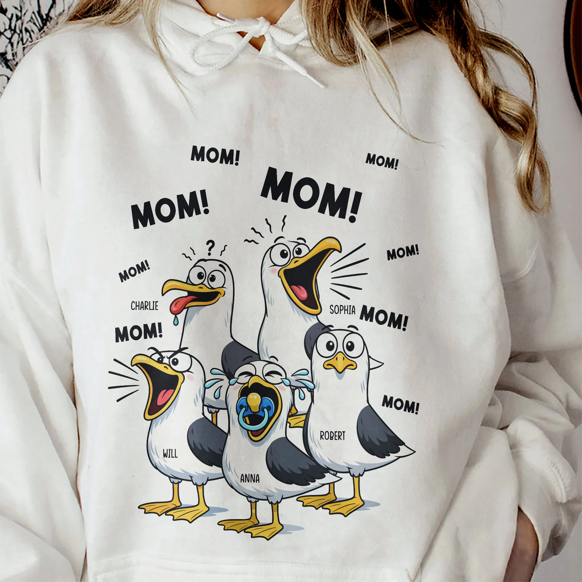 Funny Mommy Shirt - Mom Mom Mom Seagull - Personalized Shirt - Image 8