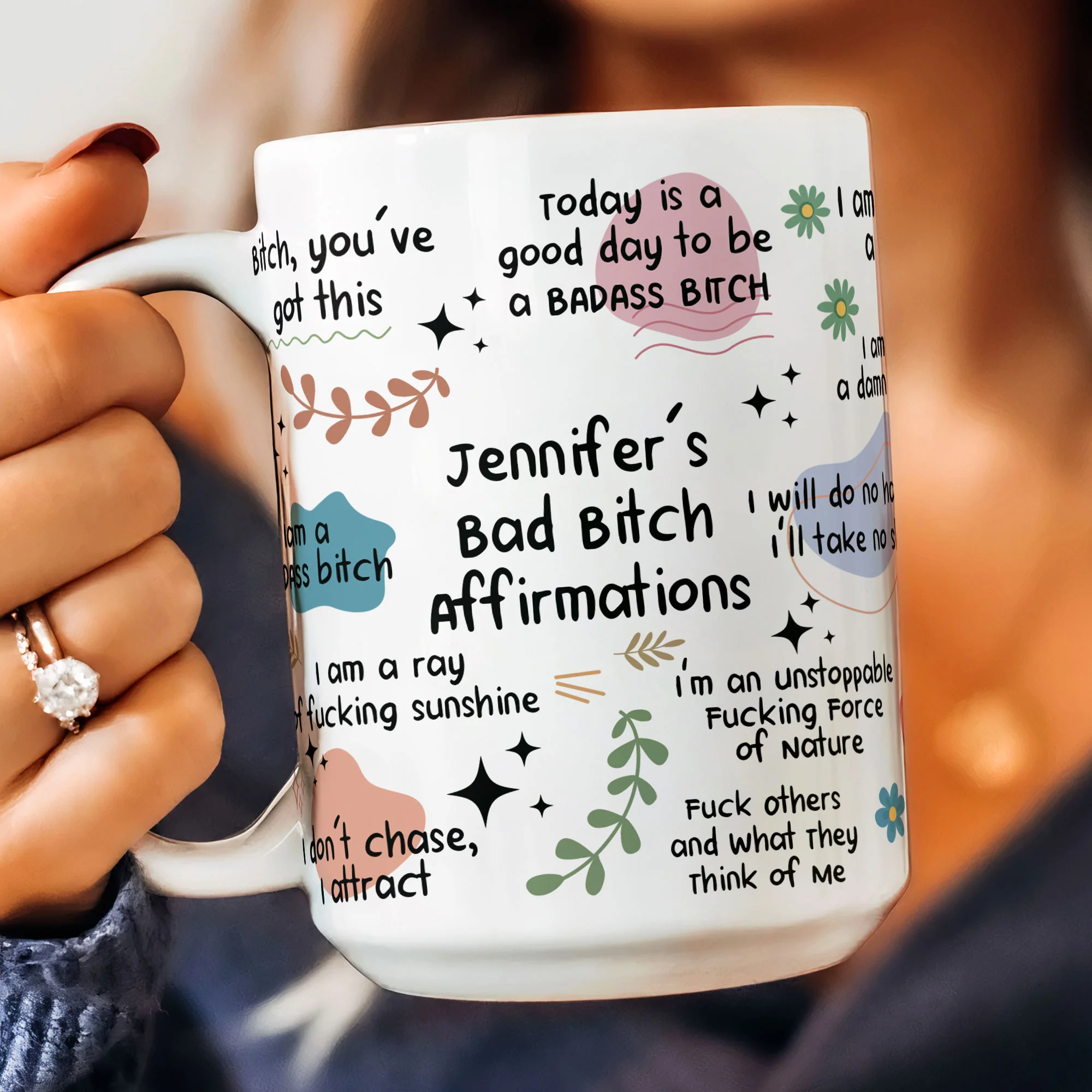 Funny Mug - Bad B*Tch Affirmations - For Coworkers, Friends, Self Gift - Personalized Mug - Image 2