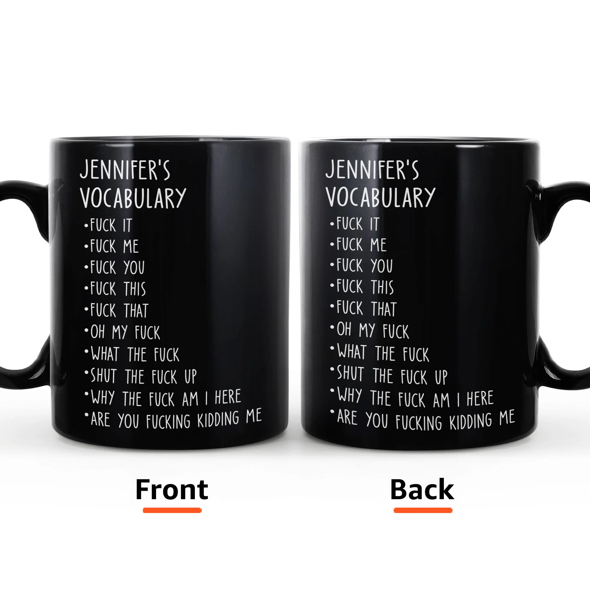 Funny Mug - Black Mug - F*Ck Vocabulary - Fun Gifts For Coworker, Friends, Boss, Nurse - Personalized Mug - Image 5