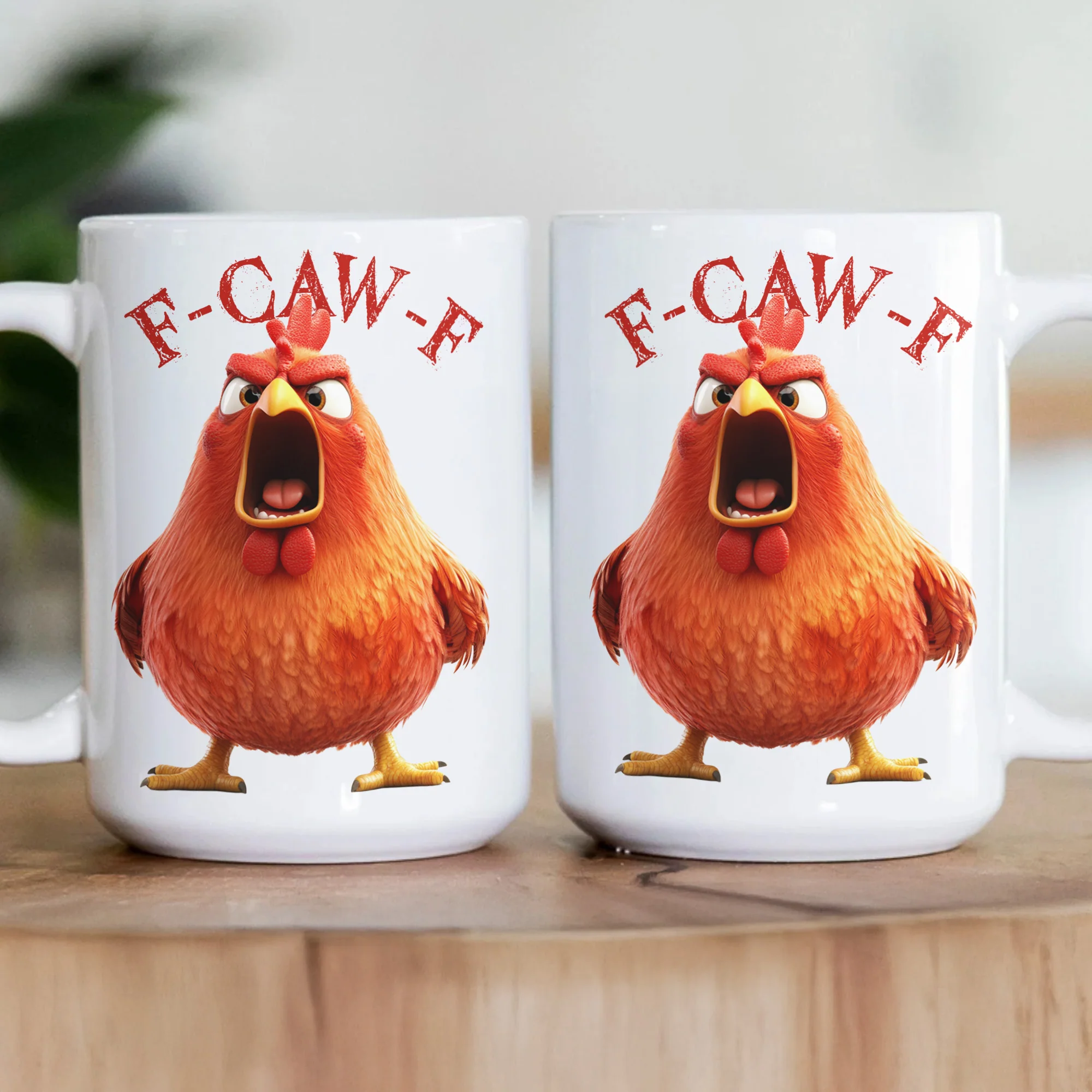 Funny Mug - Humorous Crow F-Caw-F - For Coworkers, Friends Chicken Ver 1 - Mug - Image 3