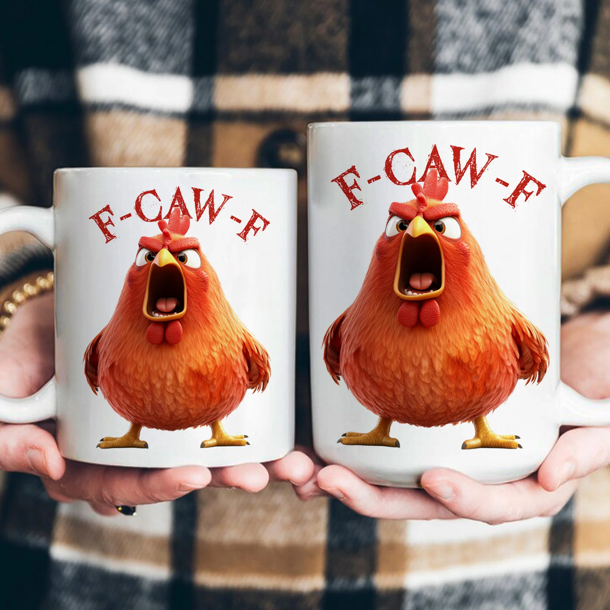 Funny Mug - Humorous Crow F-Caw-F - For Coworkers, Friends Chicken Ver 1 - Mug - Image 4