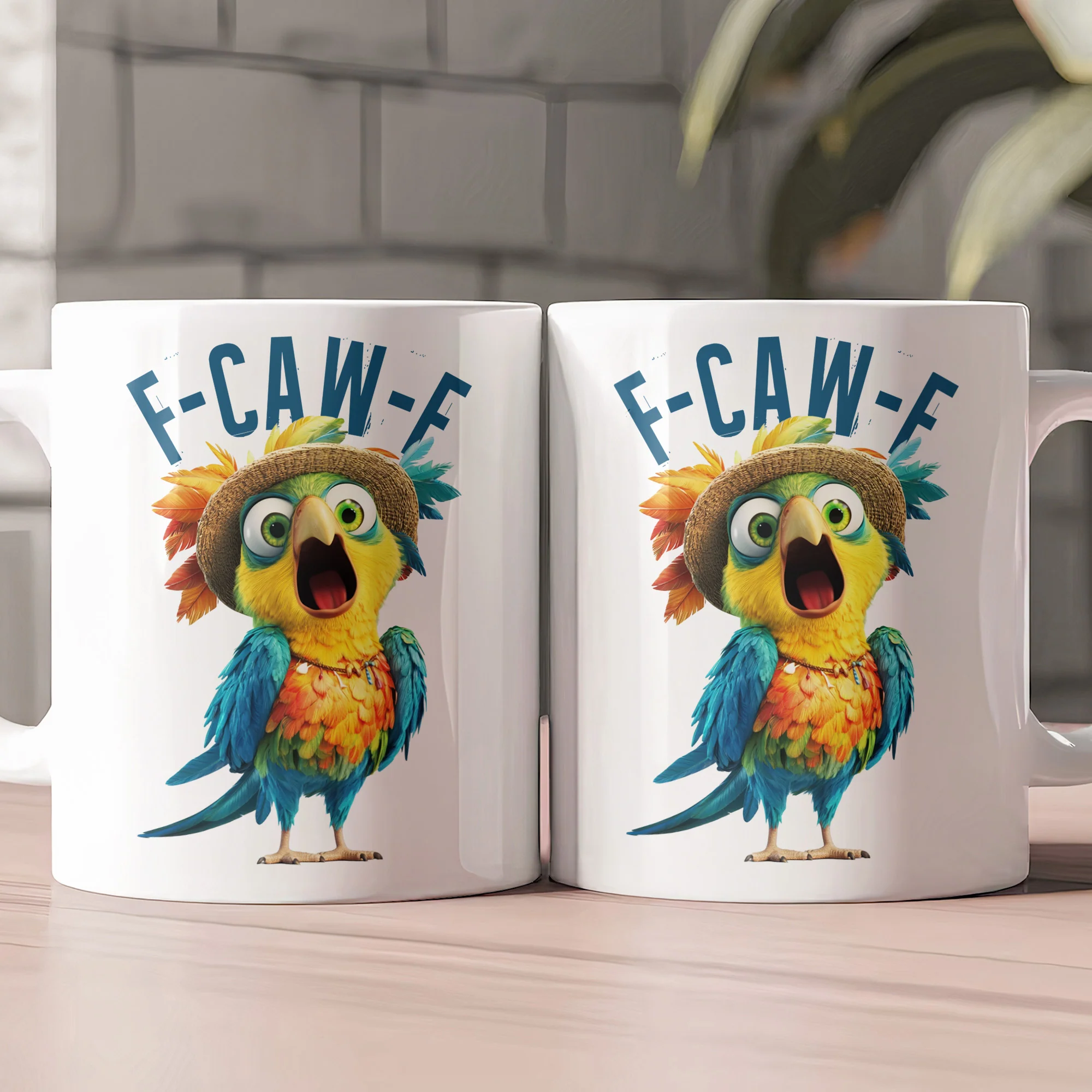 Funny Mug - Humorous Crow F-Caw-F - For Coworkers, Friends Parrot - Mug - Image 2