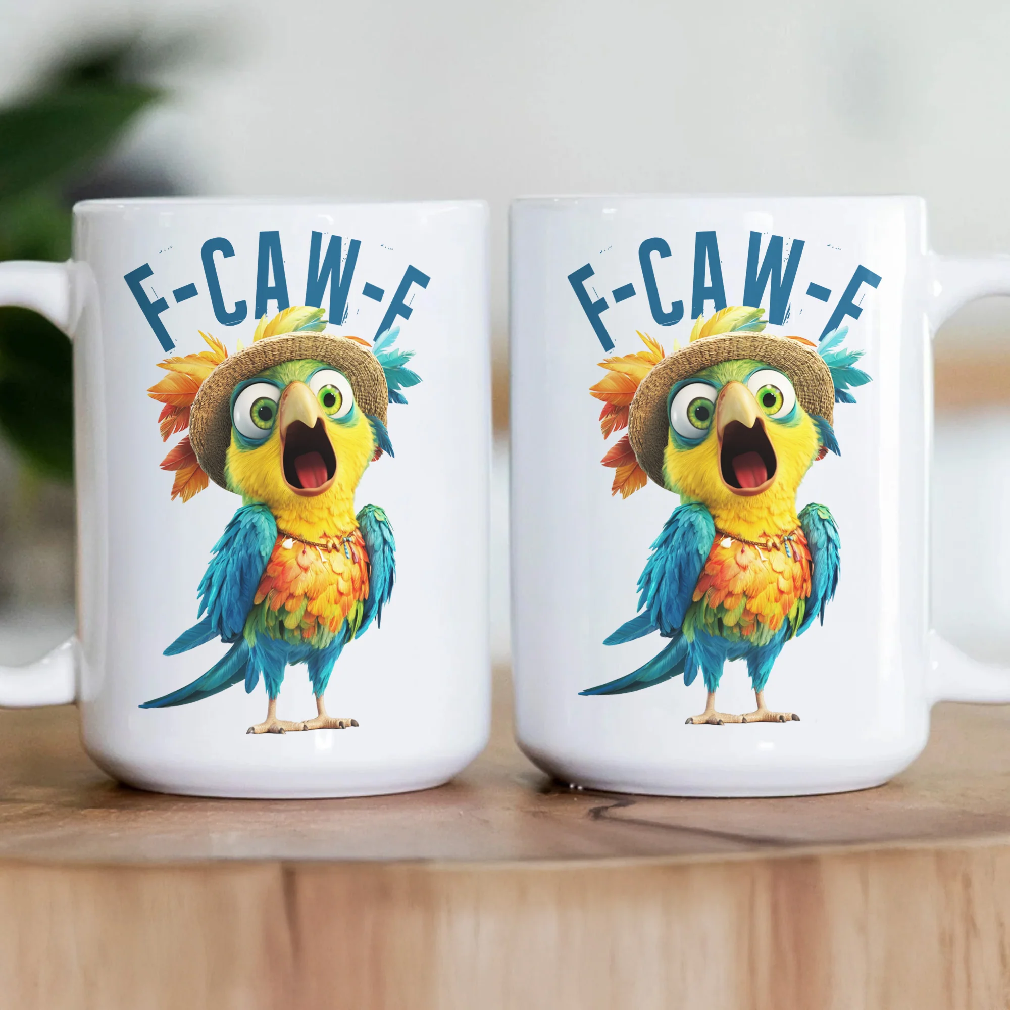 Funny Mug - Humorous Crow F-Caw-F - For Coworkers, Friends Parrot - Mug - Image 3