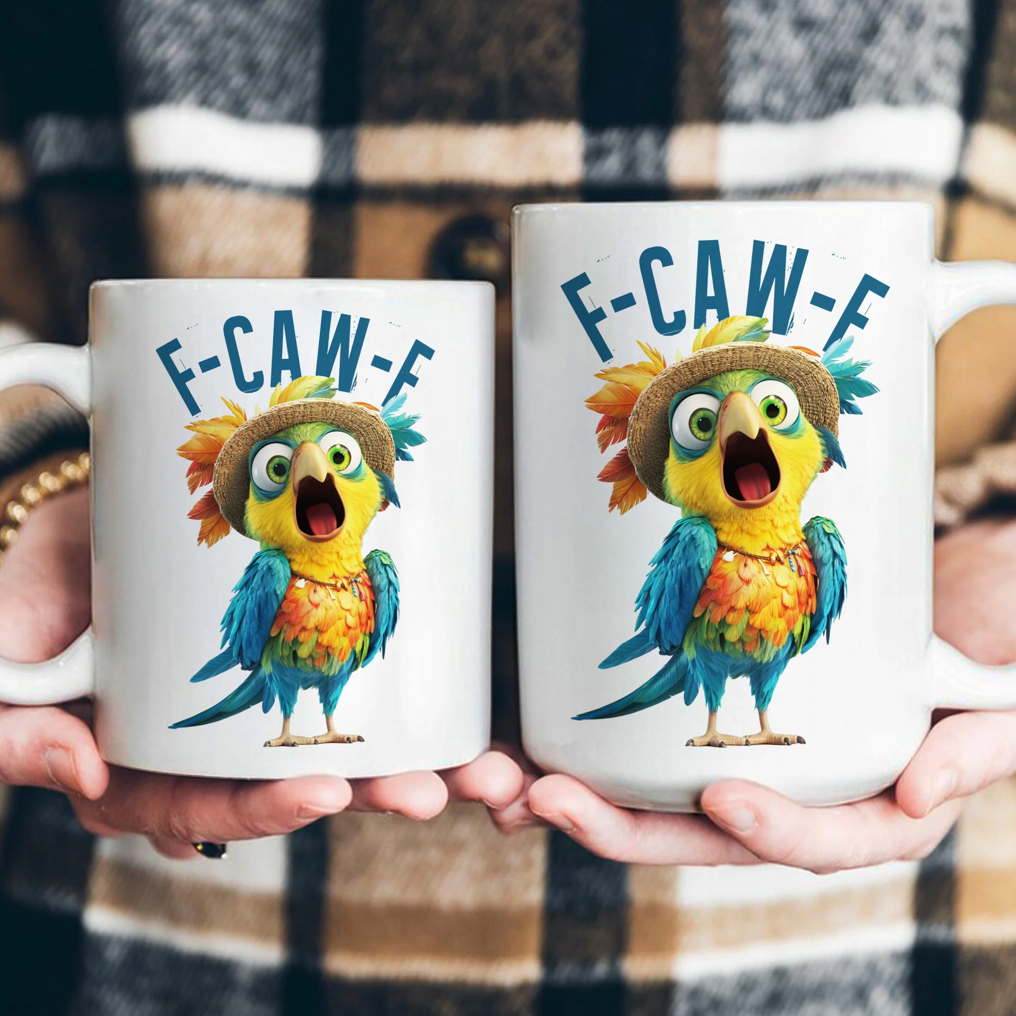 Funny Mug - Humorous Crow F-Caw-F - For Coworkers, Friends Parrot - Mug - Image 4