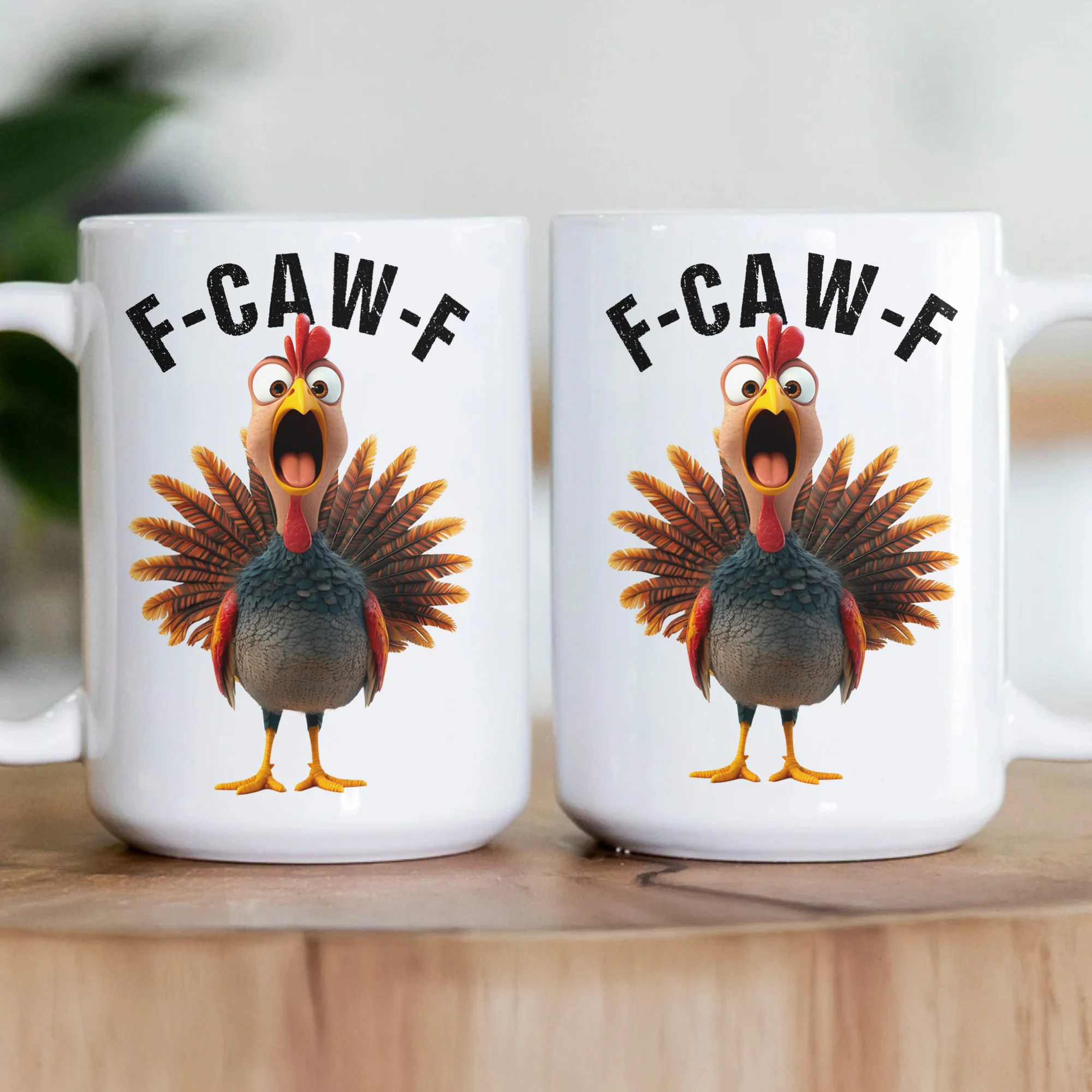 Funny Mug - Humorous Crow F-Caw-F - For Coworkers, Friends Turkey - Mug - Image 3