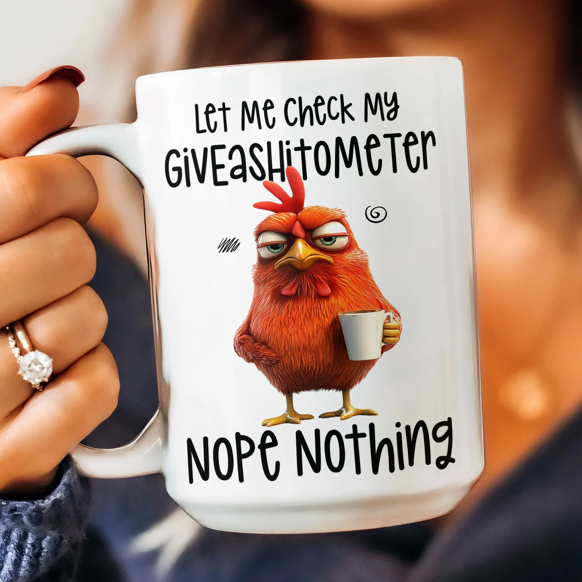 Funny Mug - Let Me Check My Giveashitometer Nope Nothing - Fun Gifts For Coworkers, Friends, Family - Personalized Mug - Image 2