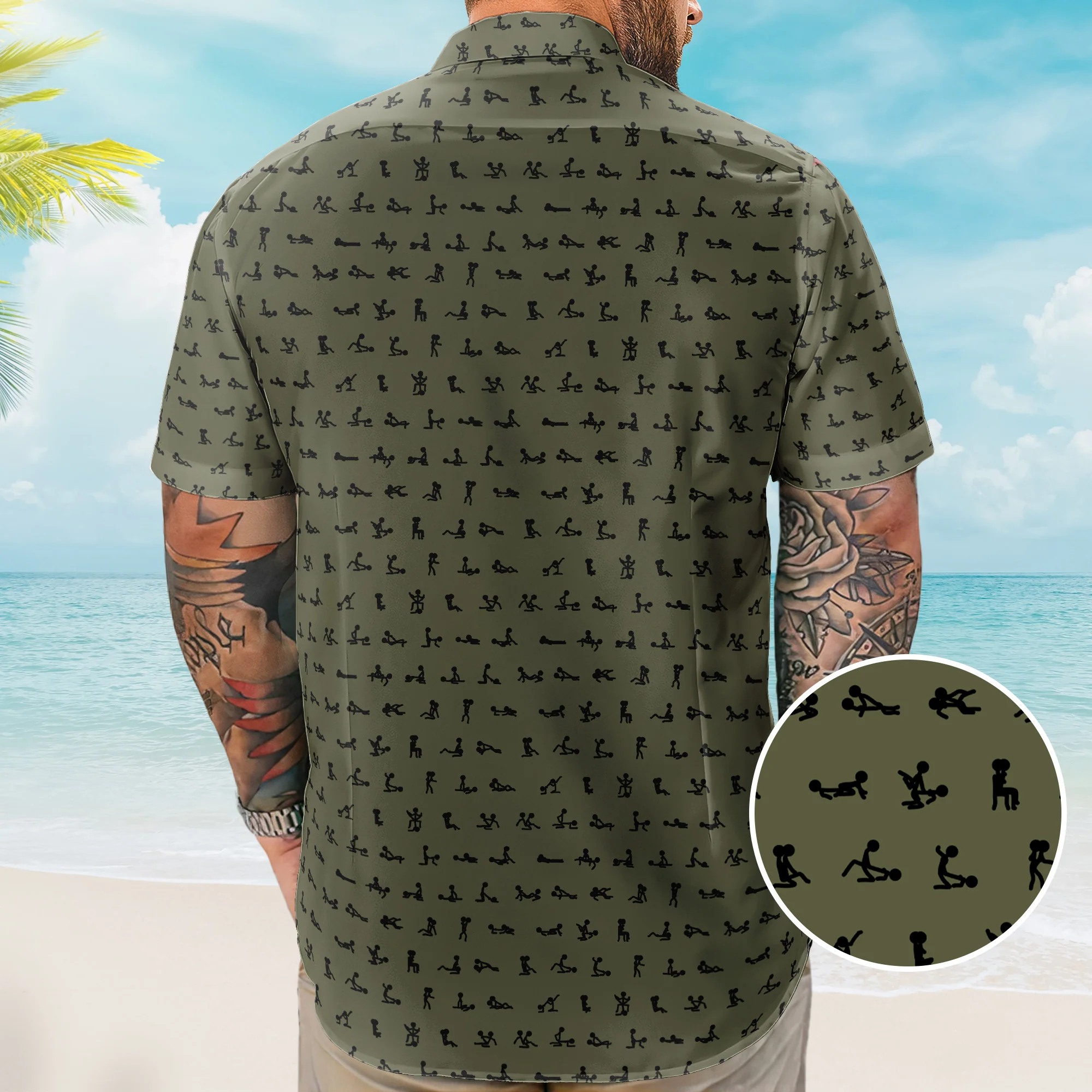 Funny Naughty Hidden Pattern For Him, Husband, Friends, Buddy - Personalized Hawaiian Shirt - Image 2