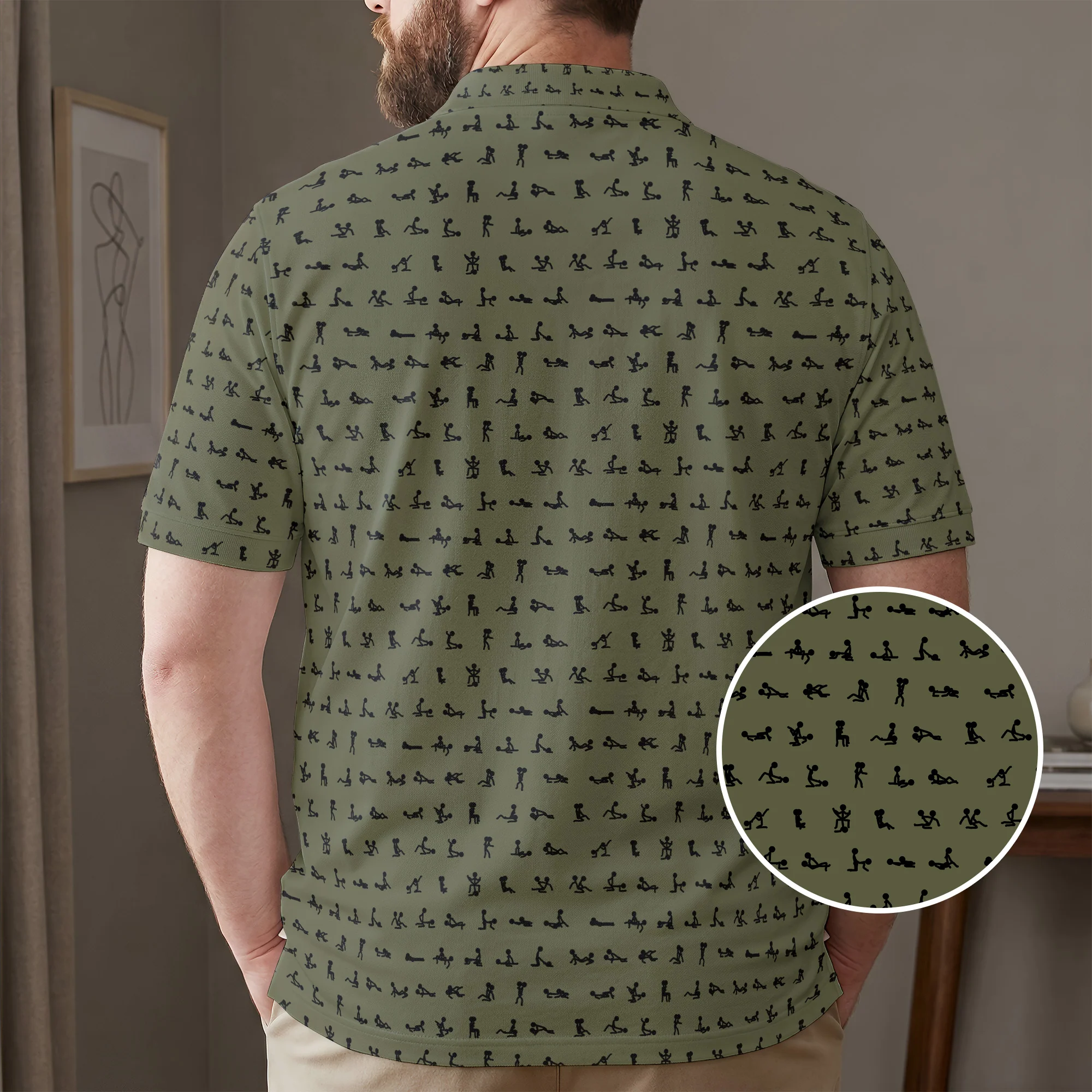 Funny Naughty Hidden Pattern For Him, Husband, Friends, Buddy - Personalized Polo Shirt - Image 3