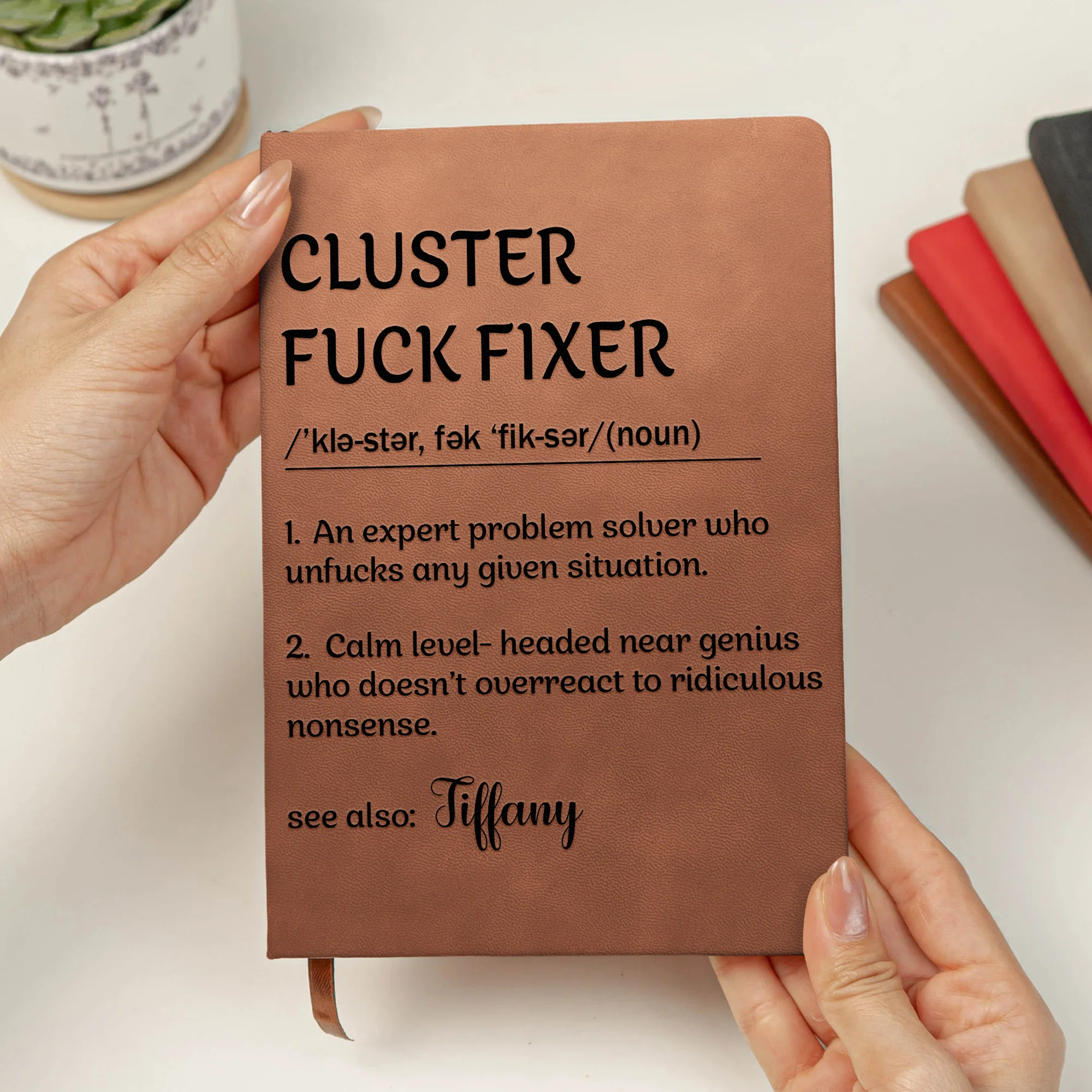 Funny Definition Notebook - Exchange Gifts, Gag Gift For Women, Men, Coworker, Boss - Personalized Leather Journal - Image 4