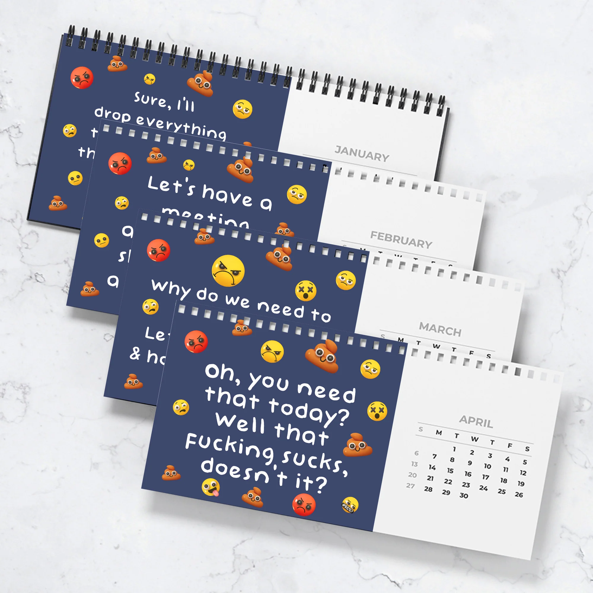Funny Office Humor Gag White Elephant Gift For Coworkers, Boss, Men, & Women - Personalized Standing Desk Calendar 2026 - Image 3
