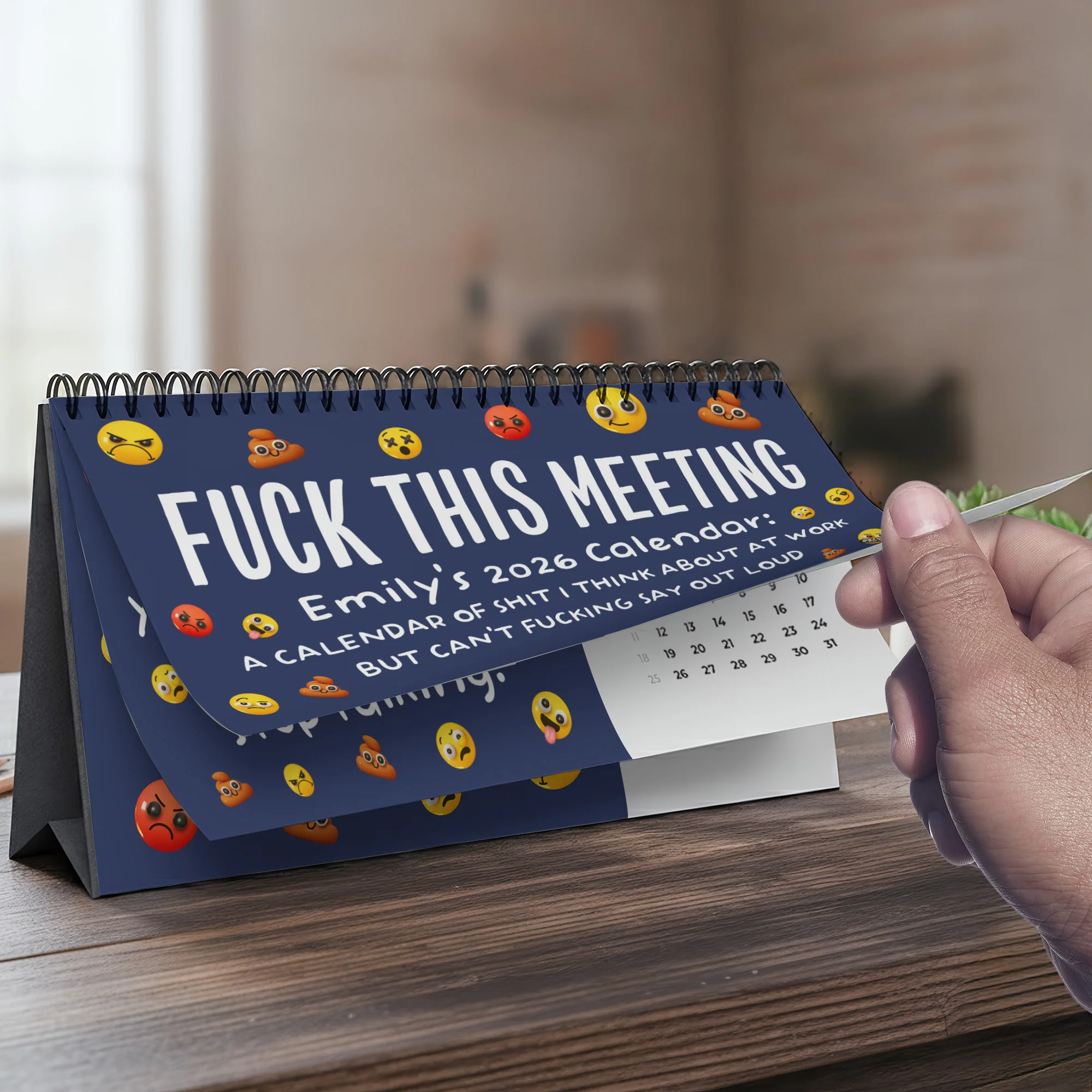 Funny Office Humor Gag White Elephant Gift For Coworkers, Boss, Men, & Women - Personalized Standing Desk Calendar 2026 - Image 4