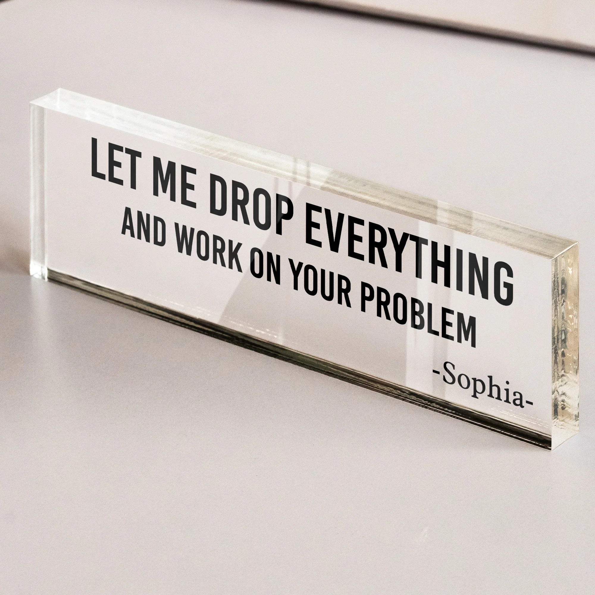 Funny Office Sign Desk Plate Gift For Coworker, Exchange Gift, White Elephant Gift - Personalized Name Plate - Image 4