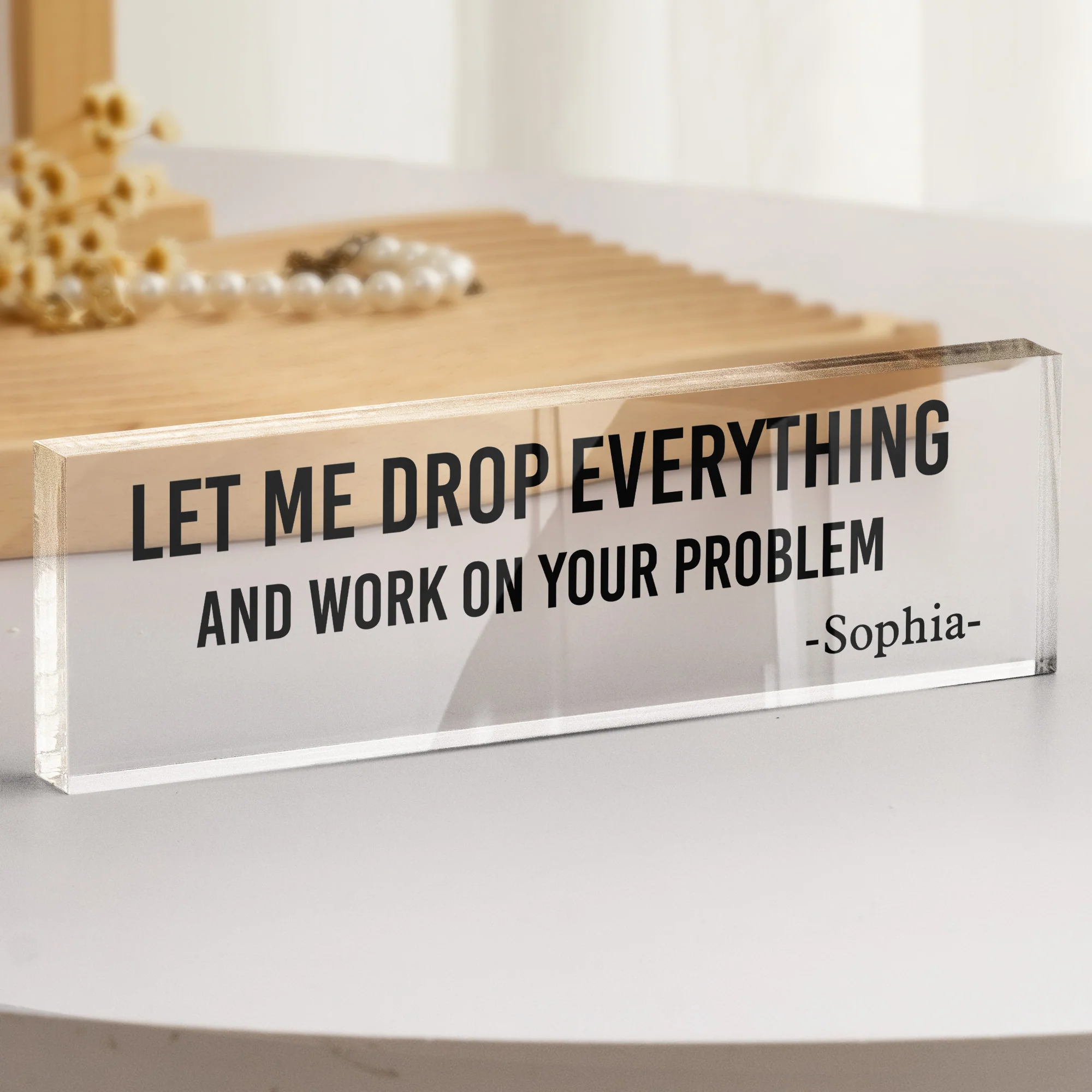 Funny Office Sign Desk Plate Gift For Coworker, Exchange Gift, White Elephant Gift - Personalized Name Plate - Image 5
