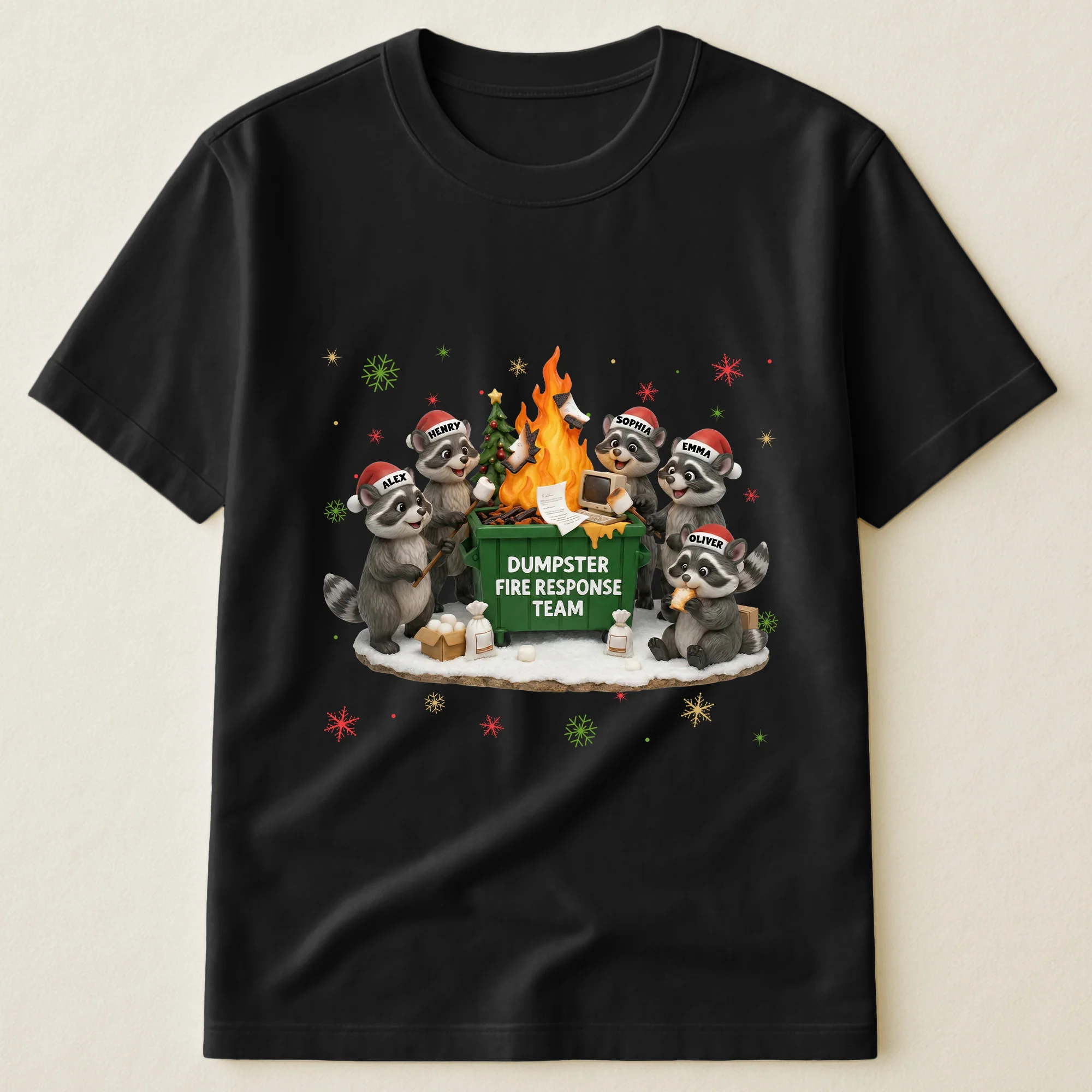 Funny Raccoon Dumpster On Fire Response Team Matching Shirt - Exchange Gift, White Elephant Gifts - Personalized Shirt