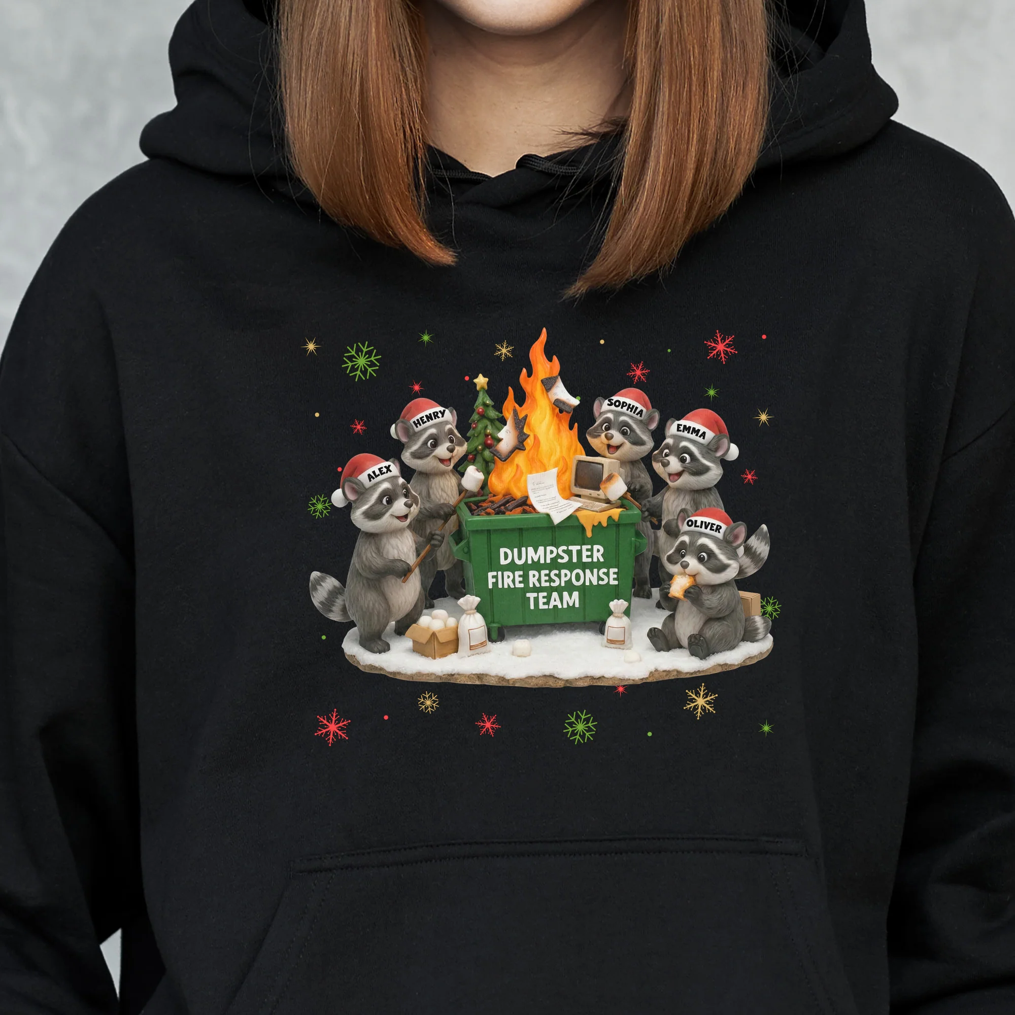 Funny Raccoon Dumpster On Fire Response Team Matching Shirt - Exchange Gift, White Elephant Gifts - Personalized Shirt - Image 6