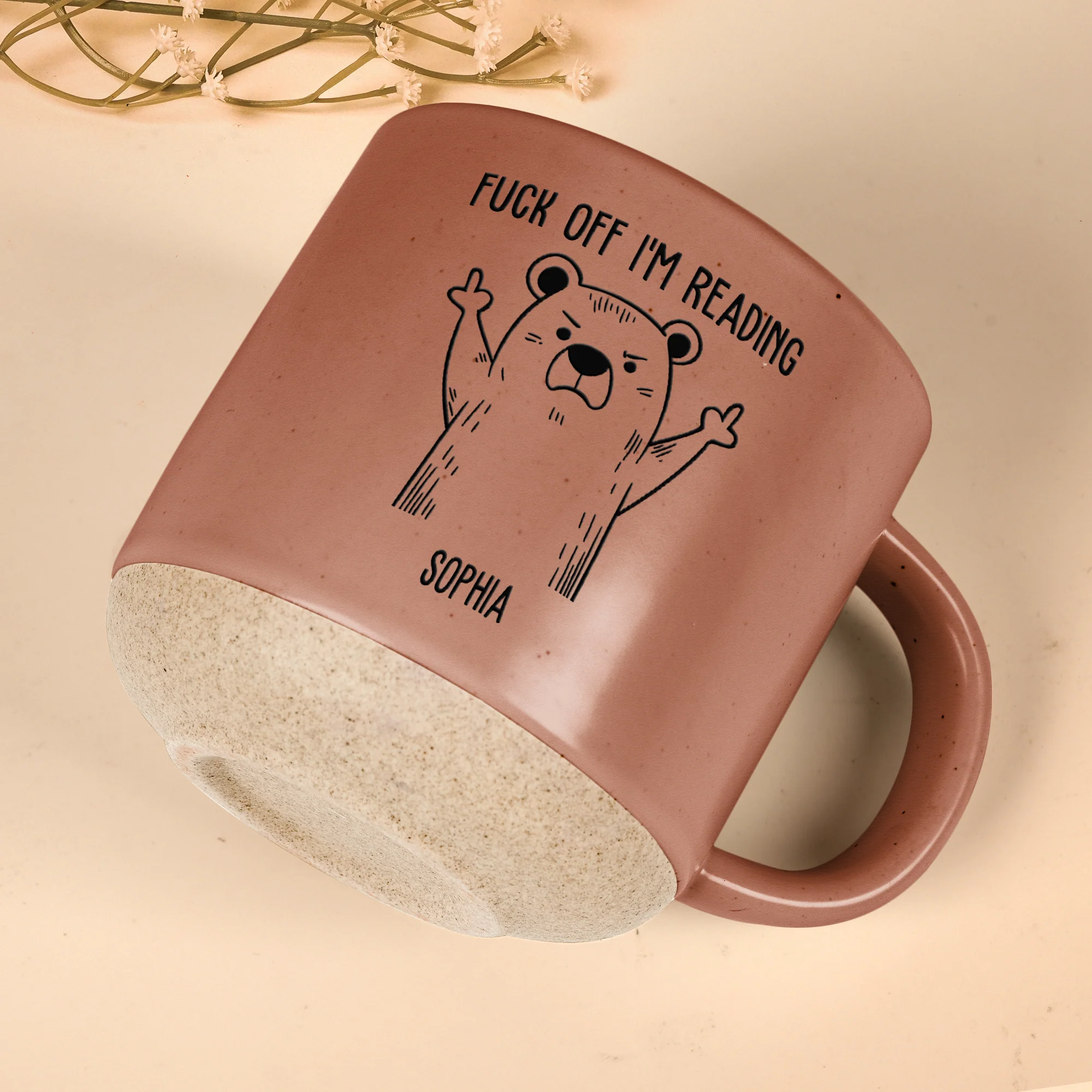 Funny Reading Mug - F*ck Off I Am Reading - Personalized Pottery Mug - Image 5