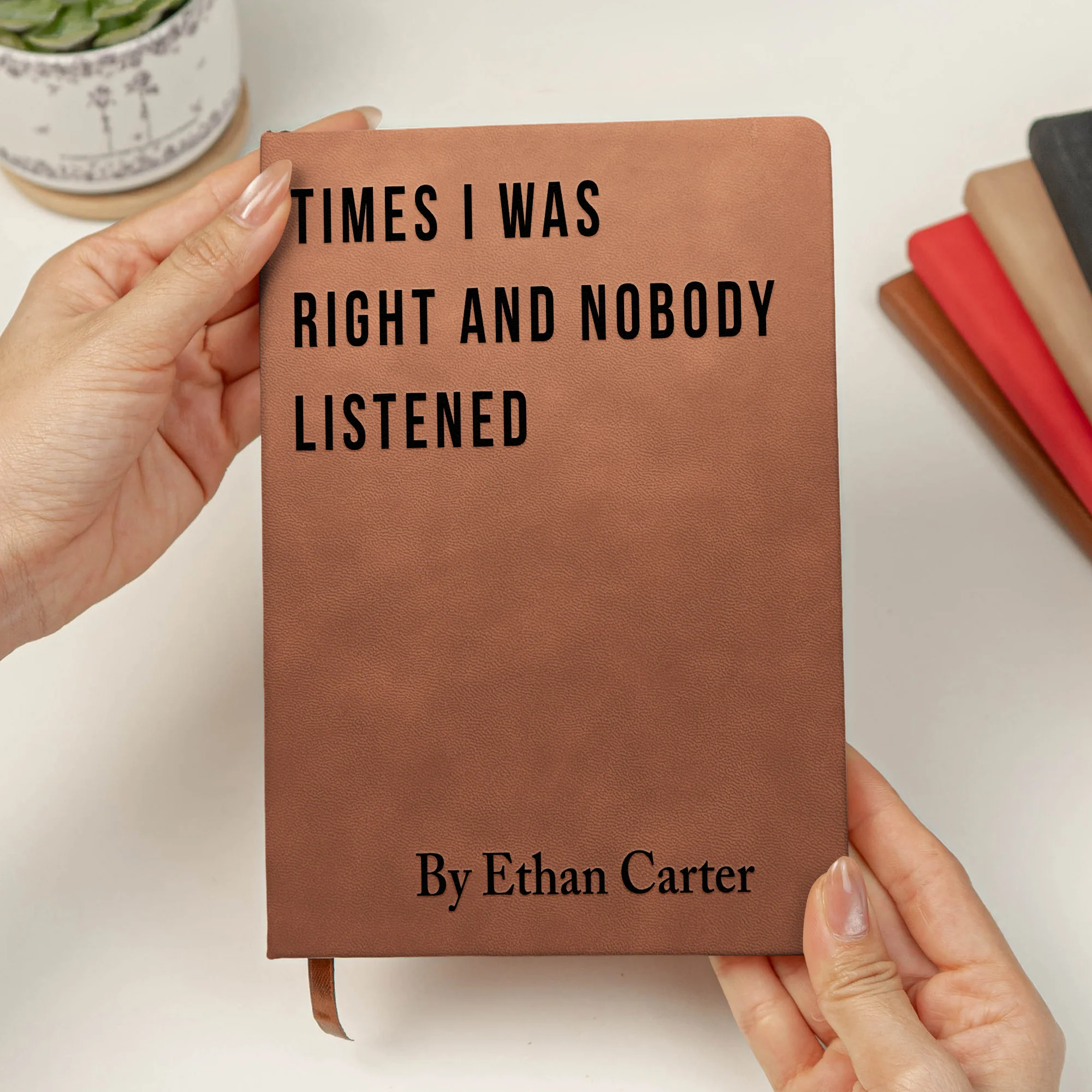 Funny Sarcastic Notebook - Coworker Gag Gifts, White Elephant, Exchange Gifts - Personalized Leather Journal - Image 4