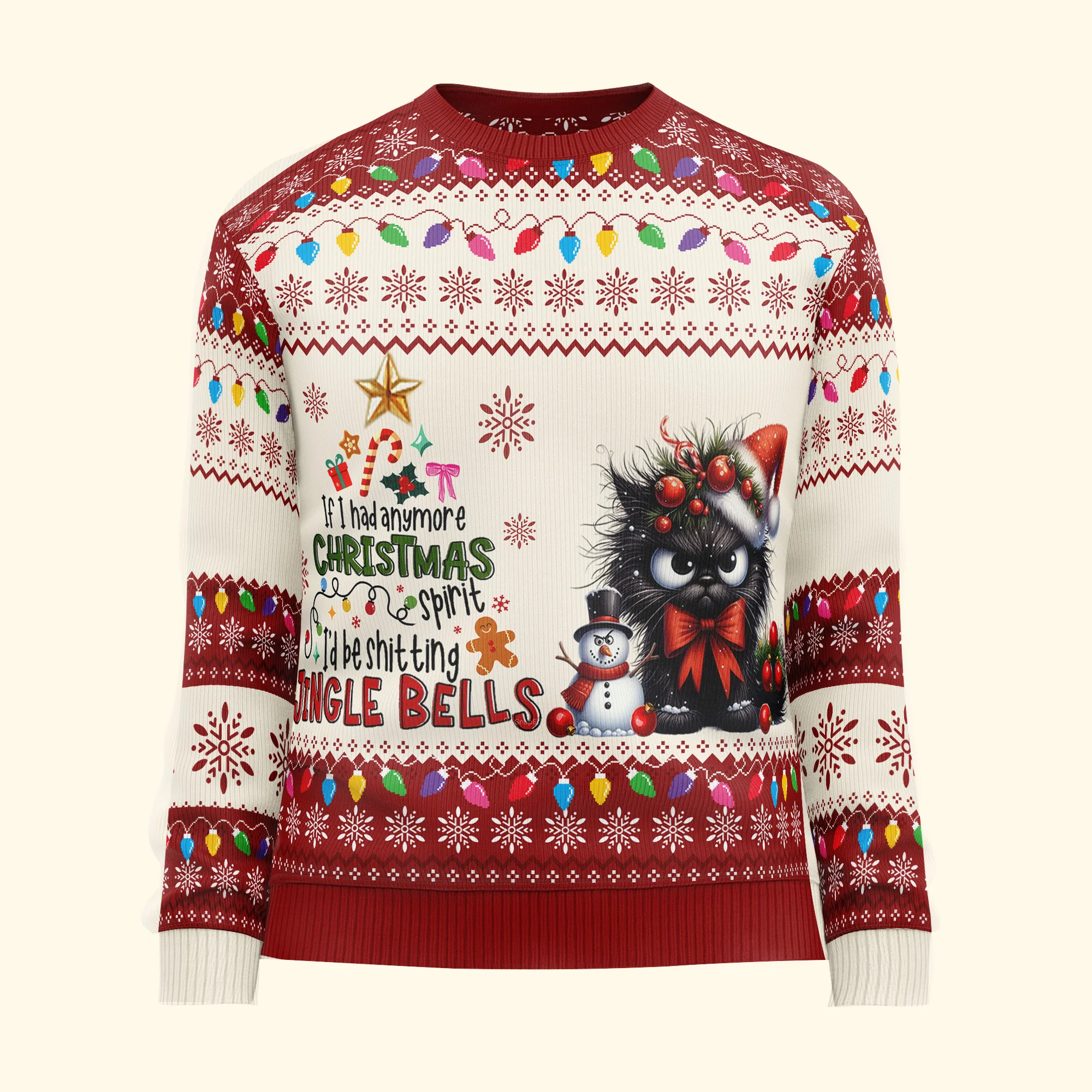 Funny Ugly Sweaters - I'd Be Sh*tting Jingle Bells - For Coworkers, Boss - Personalized Ugly Sweater - Image 3