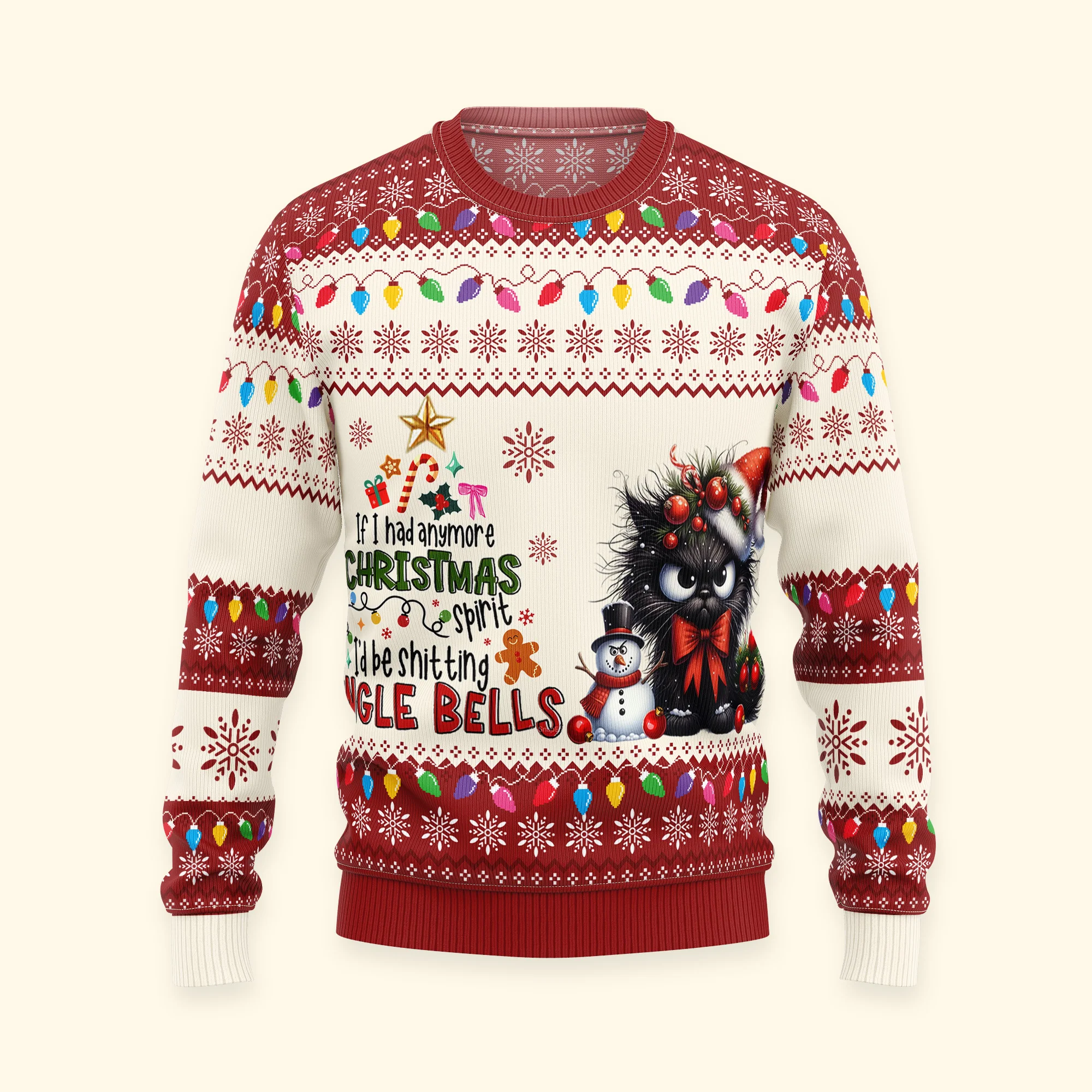 Funny Ugly Sweaters - I'd Be Sh*tting Jingle Bells - For Coworkers, Boss - Personalized Ugly Sweater - Image 4
