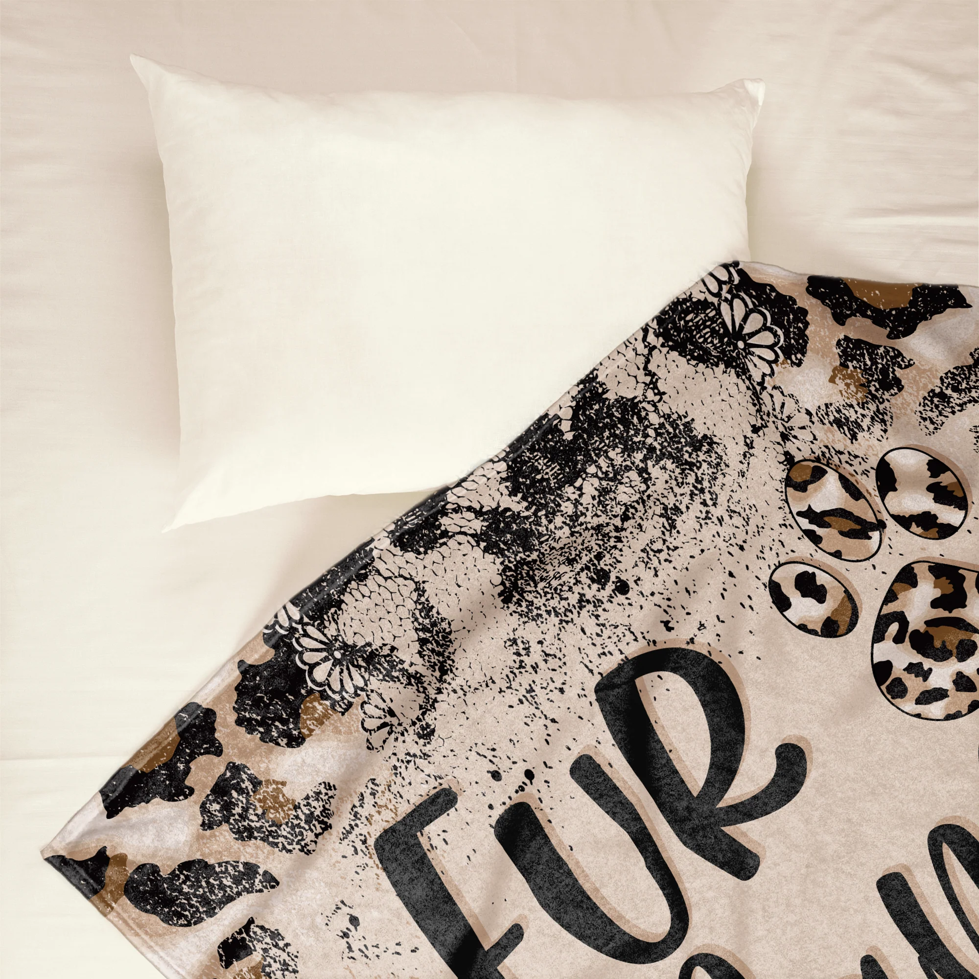 Fur Mama Leopard Patterned - Personalized Blanket - Mothers Day Gift For Dog Mom, Dog Mama - Image 3
