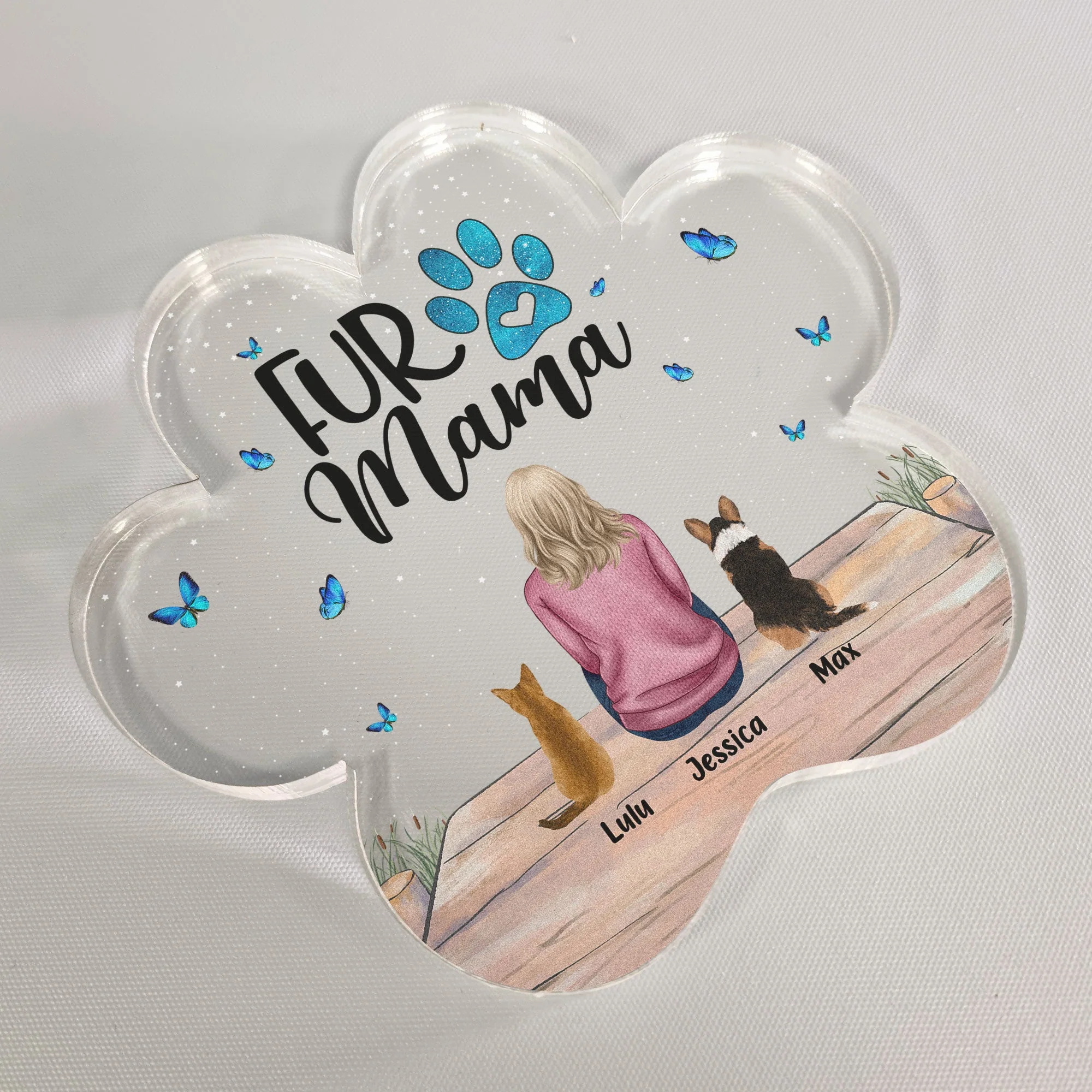 Fur Mama & Papa - Personalized Custom Shaped Acrylic Plaque - Image 3