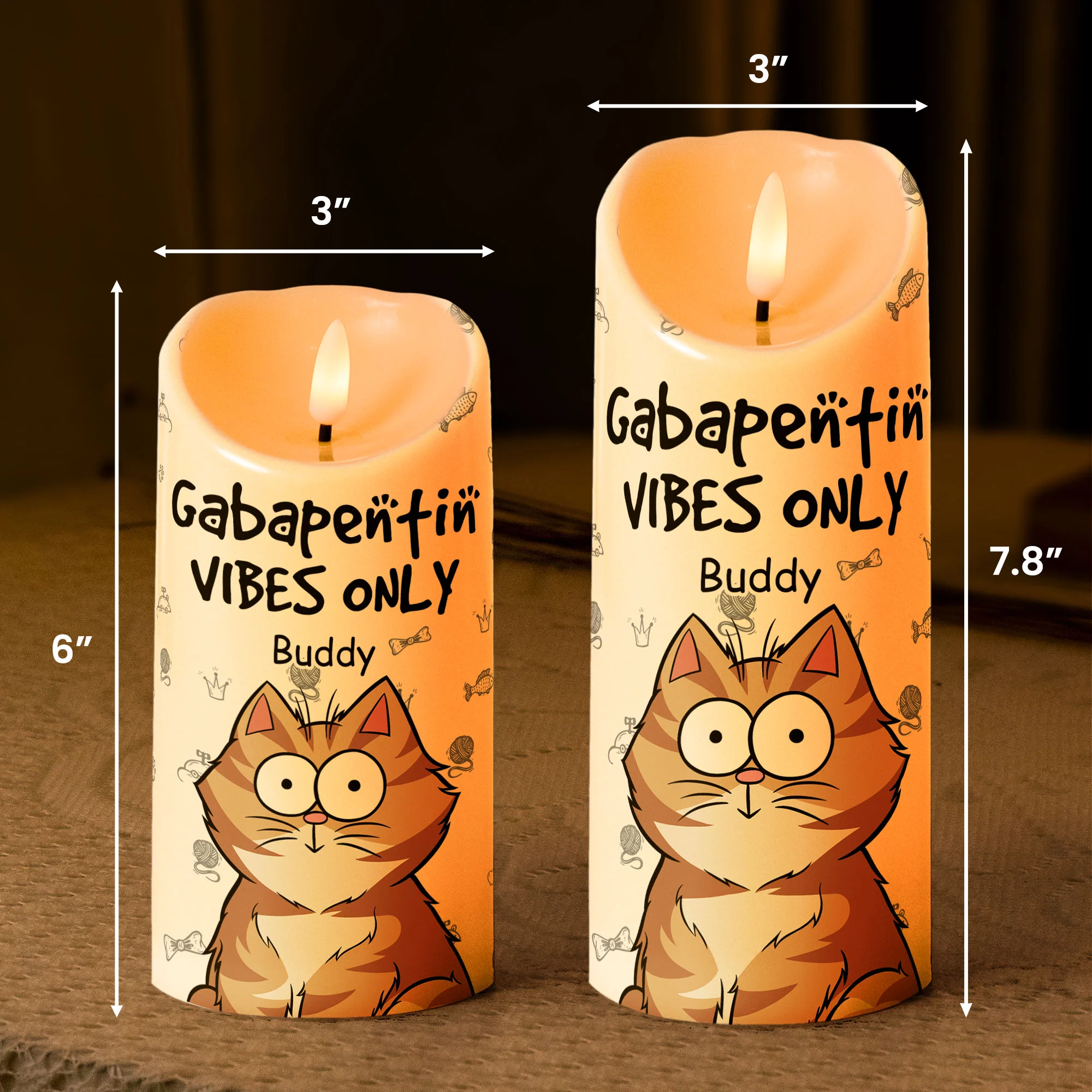 Gabapentin Vibes Only Funny Veterinary - Personalized LED Candle - Image 7