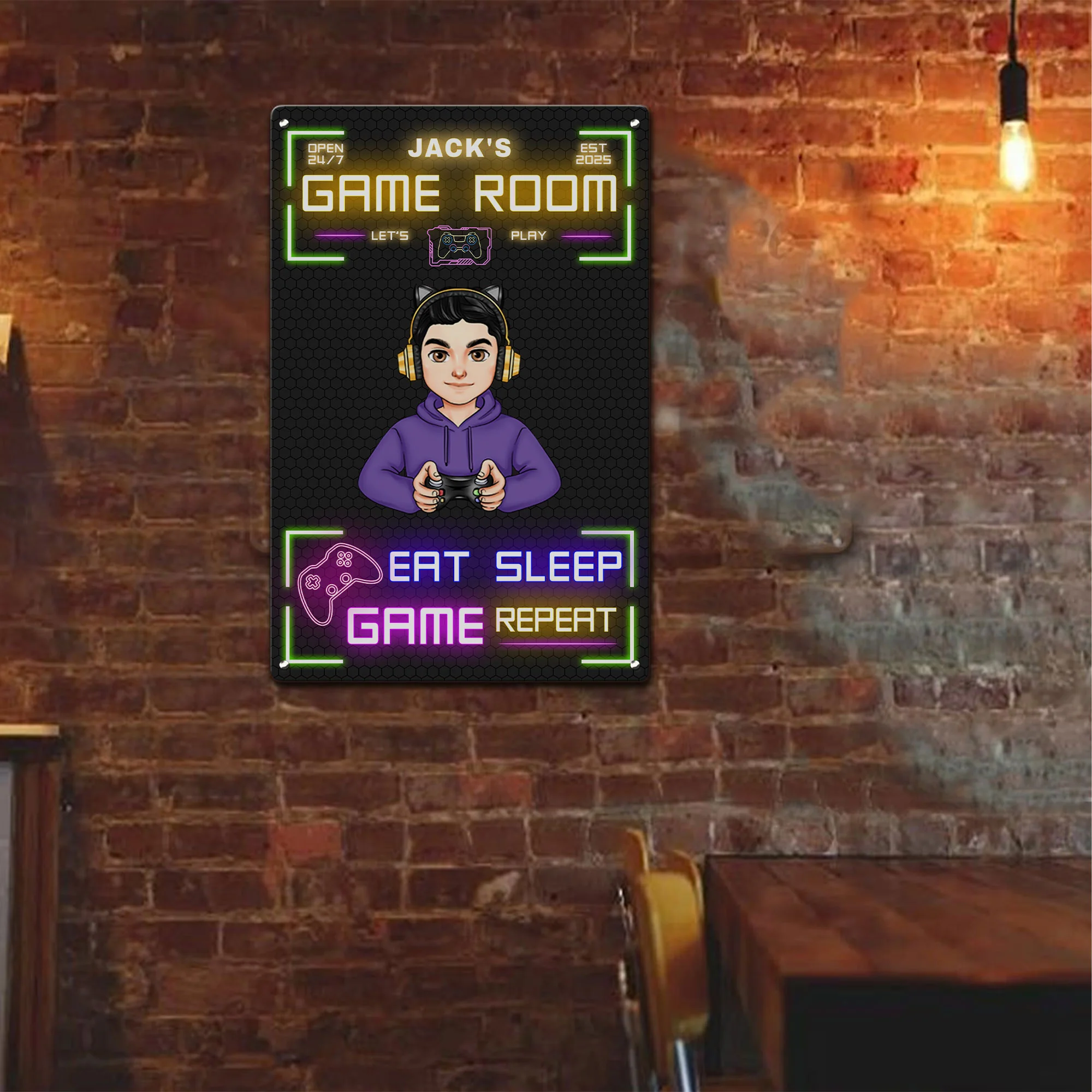 Game Room Decor - Personalized Metal Sign - Image 3