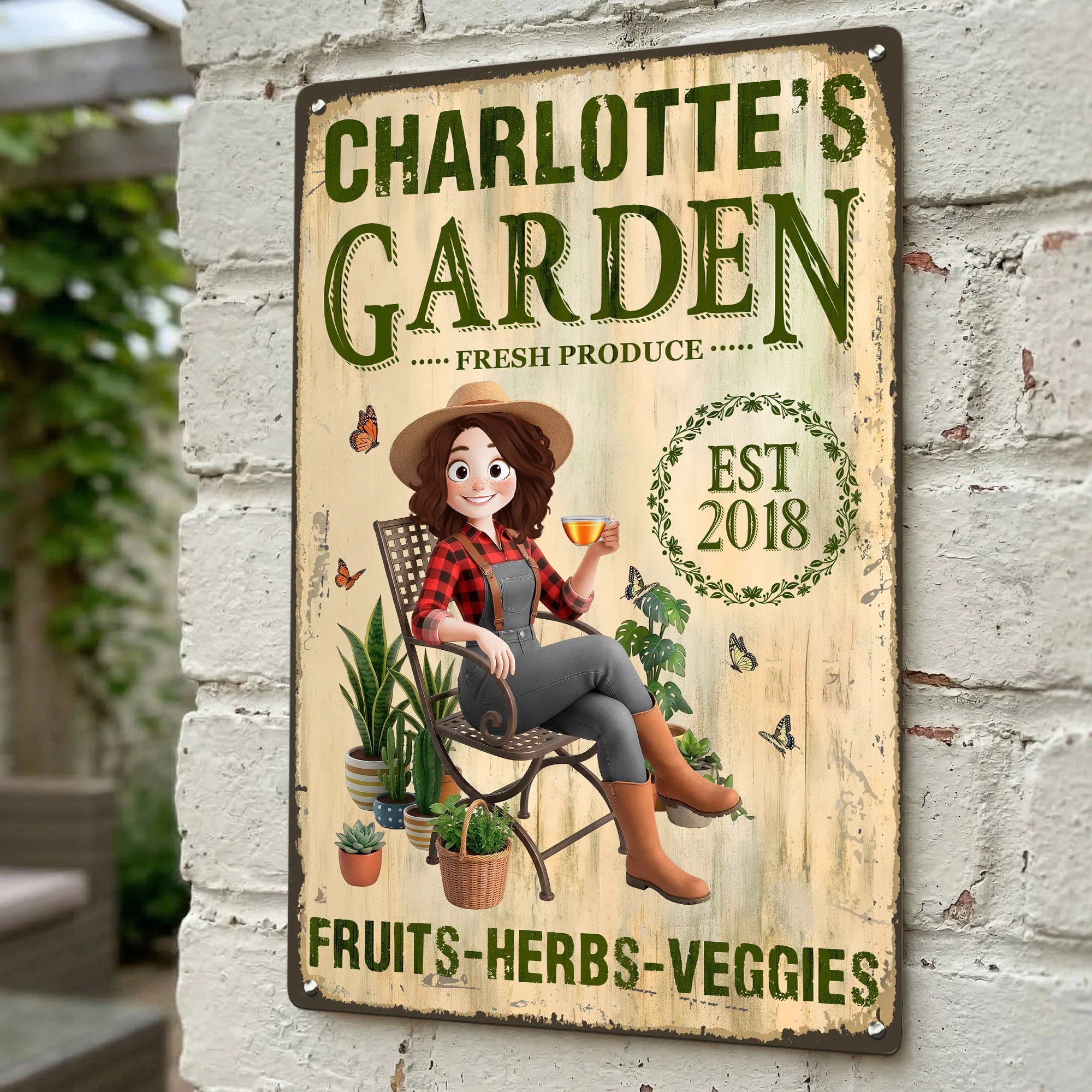 Garden Herbs And Veggie Best Decor Sign - Personalized Metal Sign - Image 2