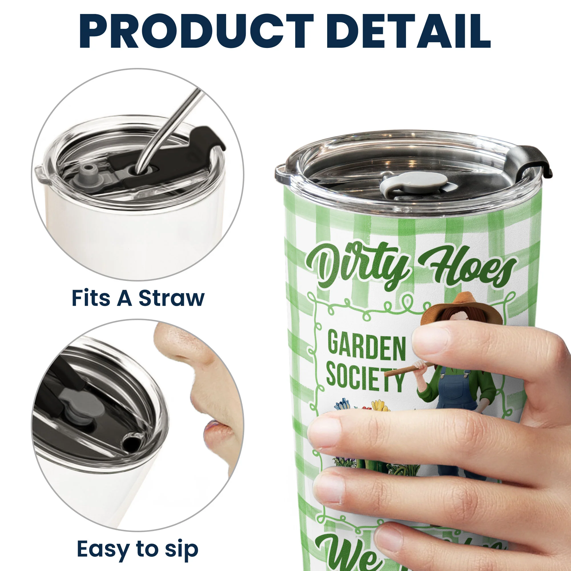 Garden Hoes Social Club Hydrated & Hella Inappropriate - Personalized Tumbler Cup - Image 6