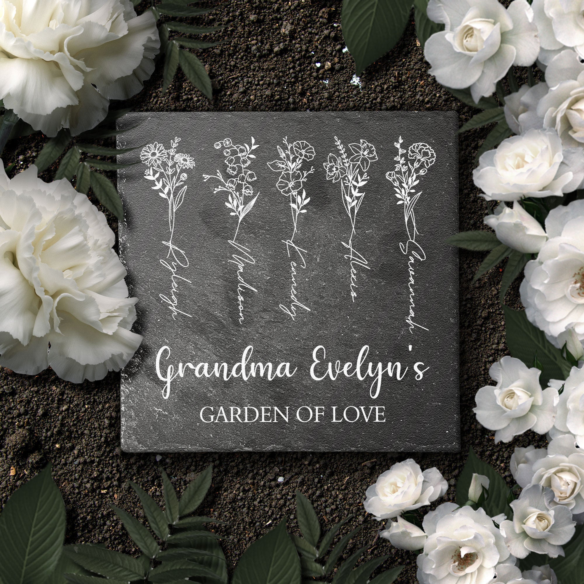 Garden Of Love - Personalized Garden Stone - Outdoor Home Decor, Garden Accent Gift For Grandparents, Family, Sisters, Brothers, Siblings - Image 3