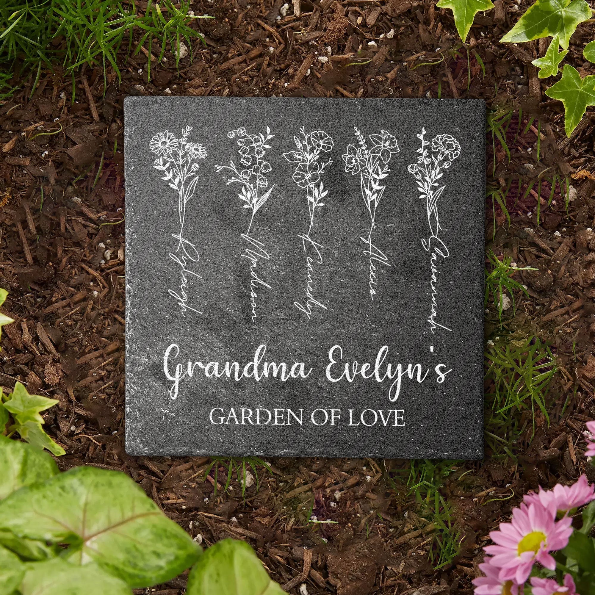 Garden Of Love - Personalized Garden Stone - Outdoor Home Decor, Garden Accent Gift For Grandparents, Family, Sisters, Brothers, Siblings - Image 4