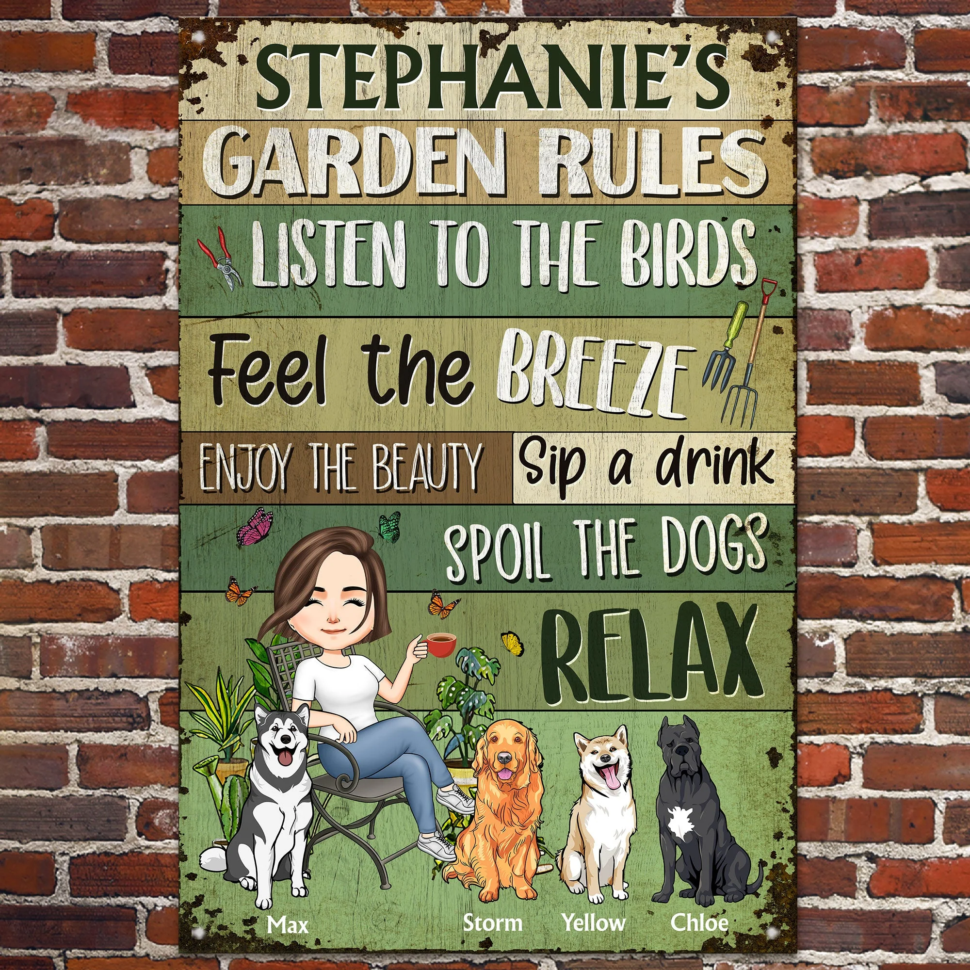 Garden Rules  - Personalized Metal Sign - Image 2