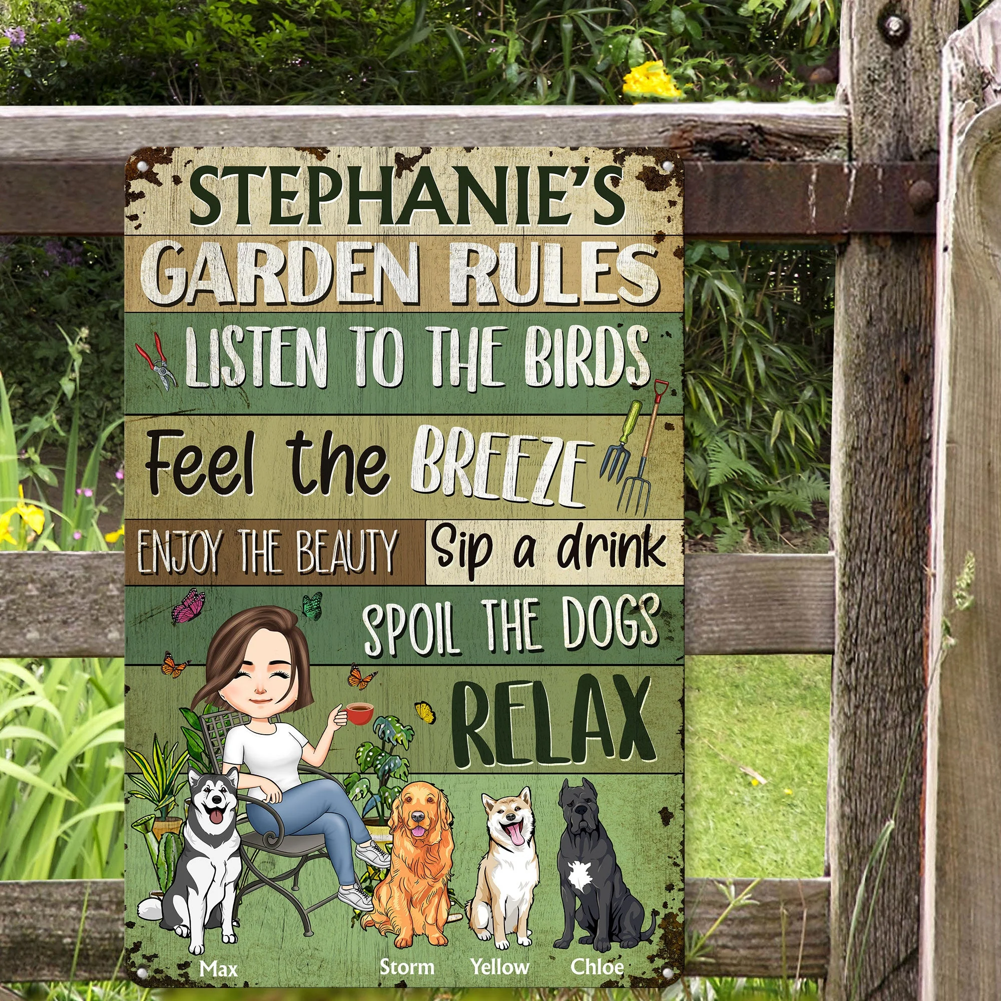 Garden Rules  - Personalized Metal Sign - Image 3