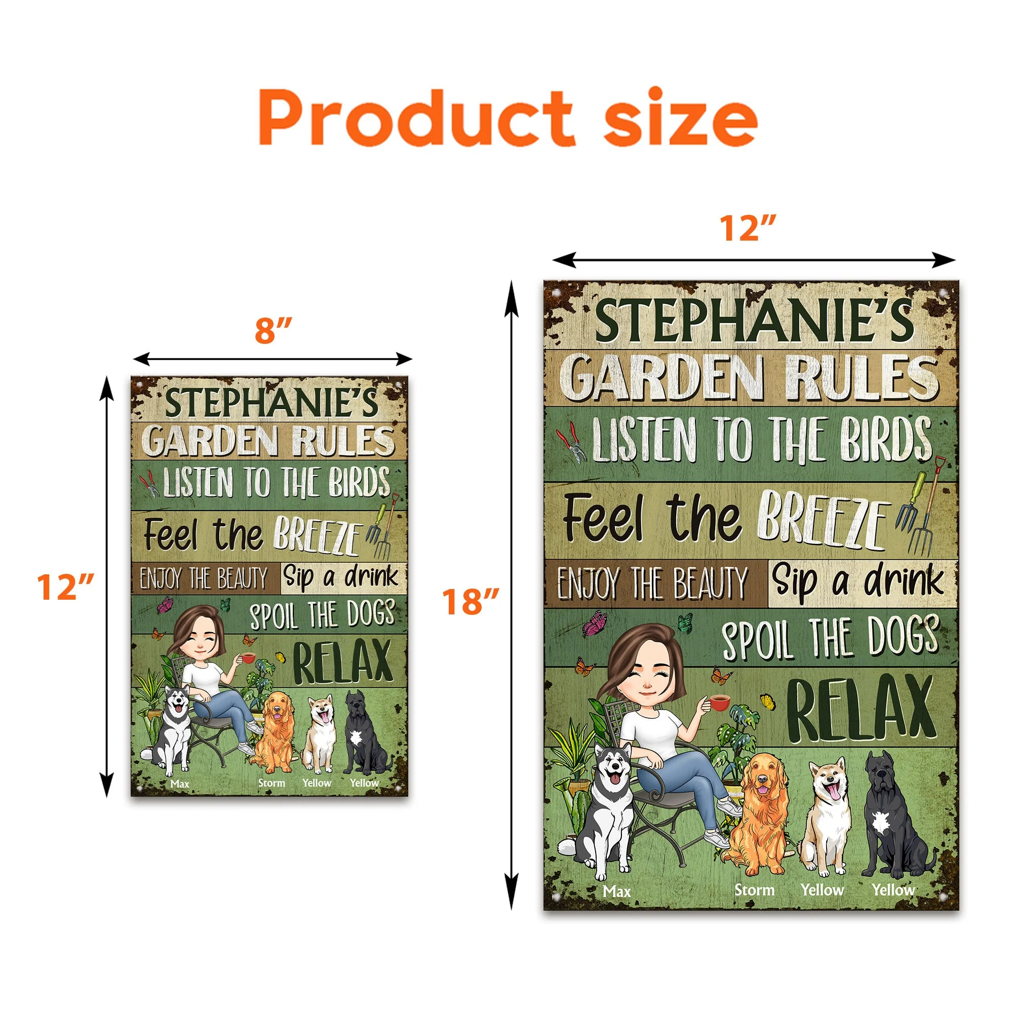 Garden Rules  - Personalized Metal Sign - Image 4